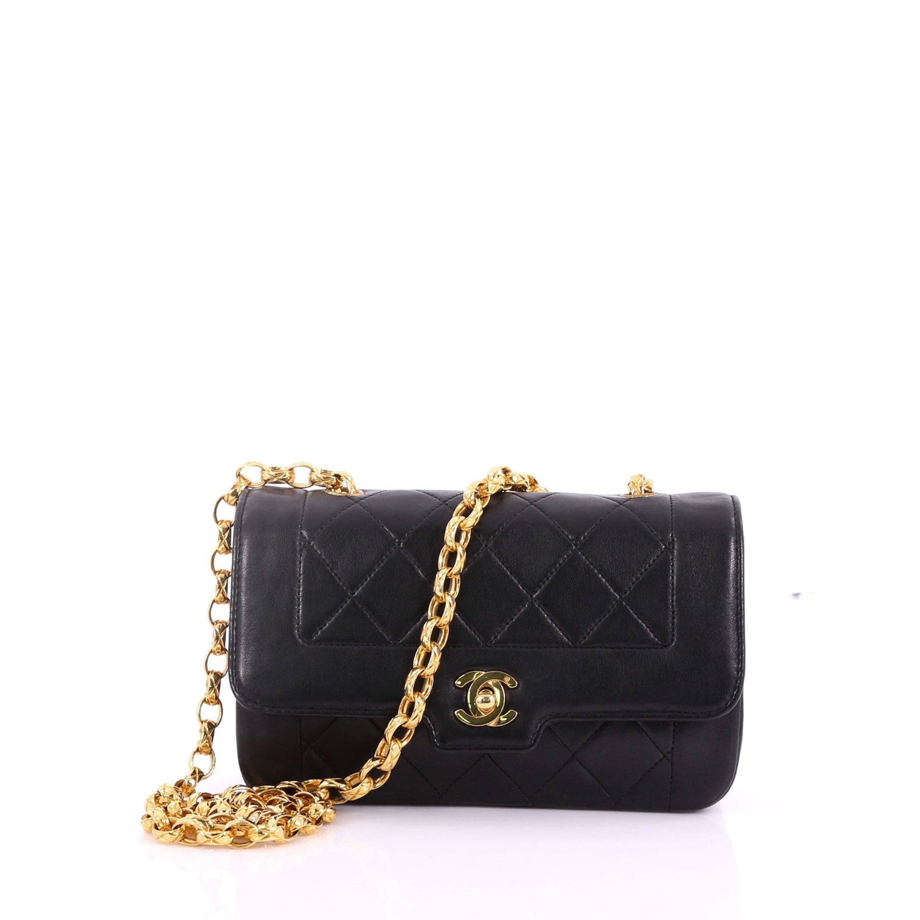 Vintage CC Chain Flap Bag Quilted Leather Mini