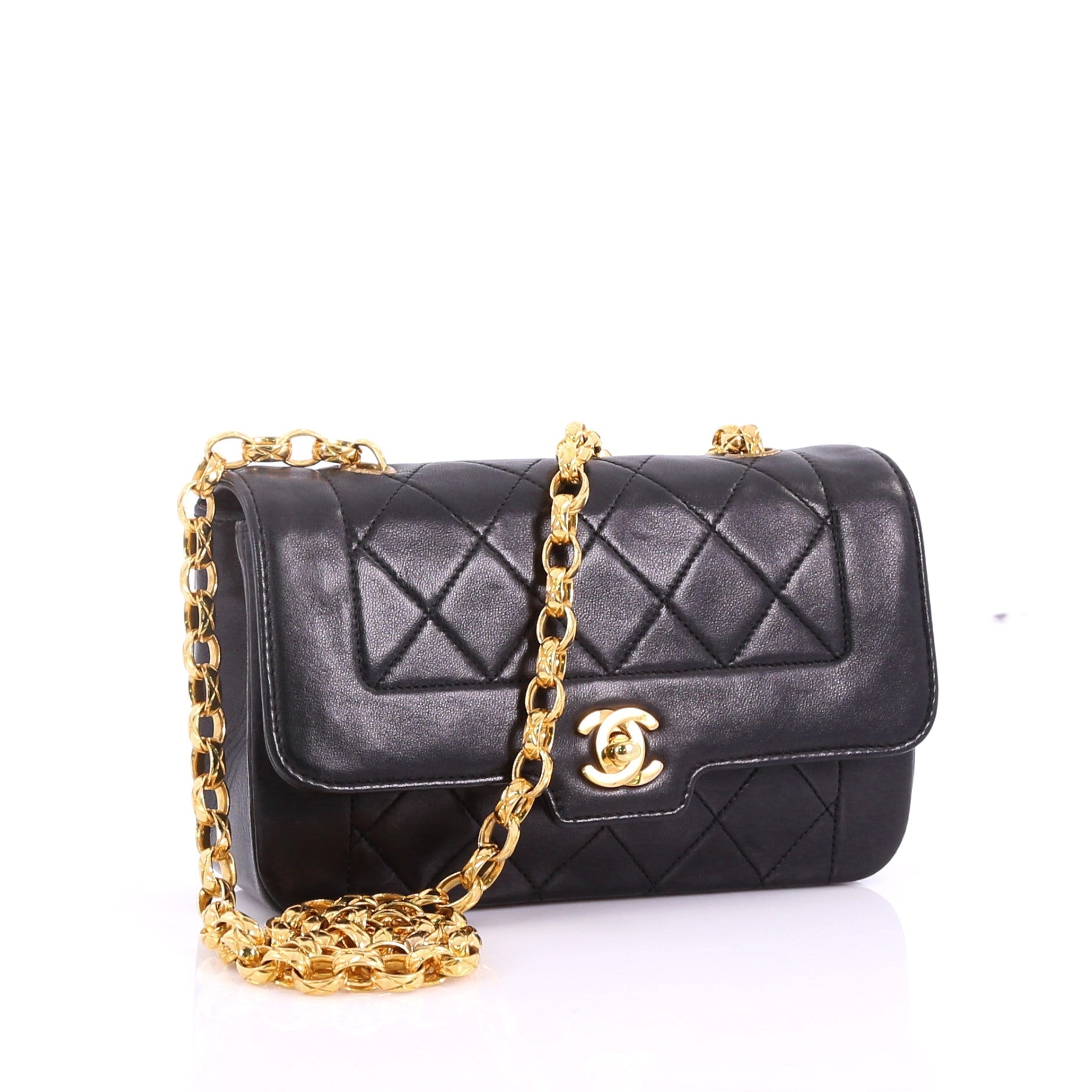 Vintage CC Chain Flap Bag Quilted Leather Mini