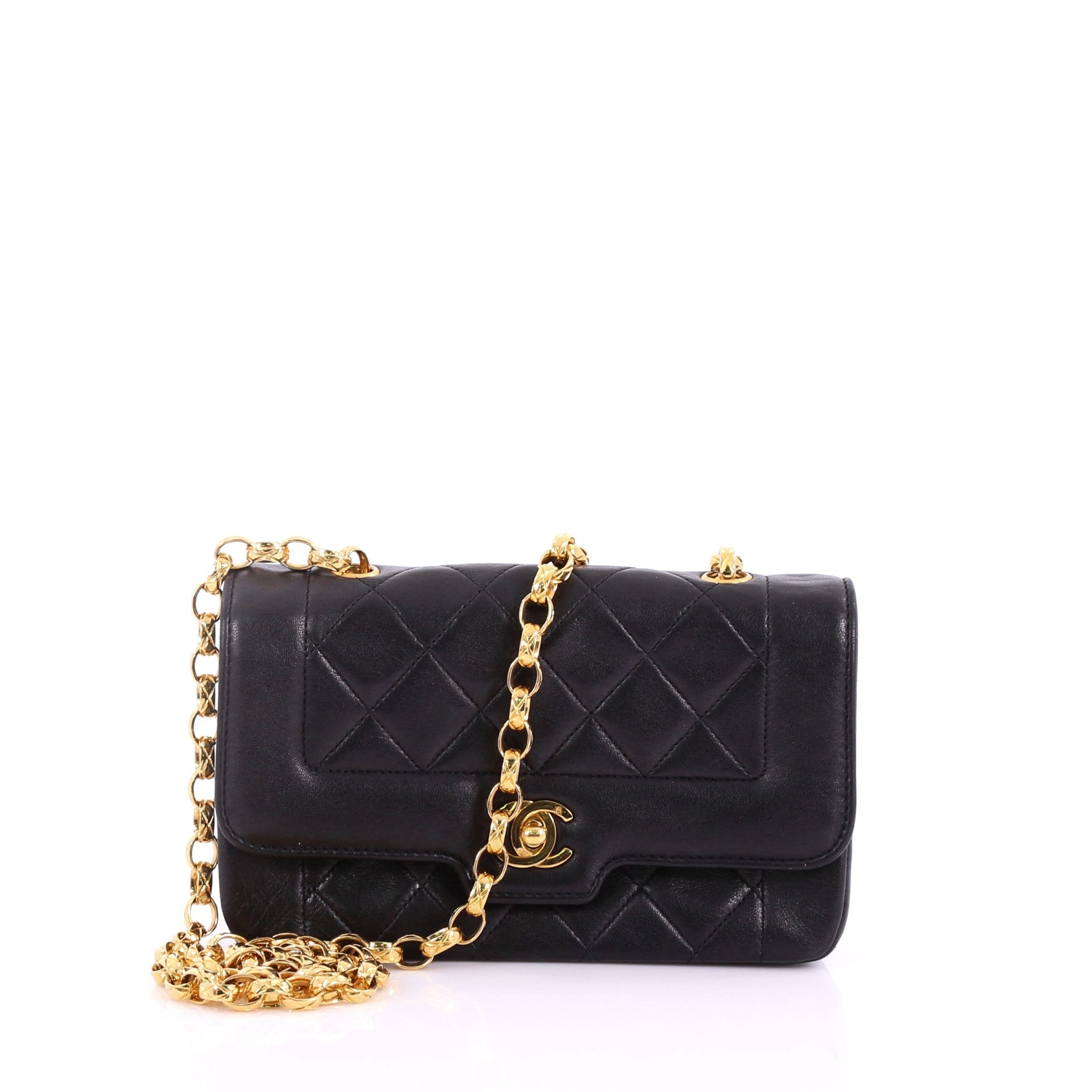 Vintage CC Chain Flap Bag Quilted Leather Mini