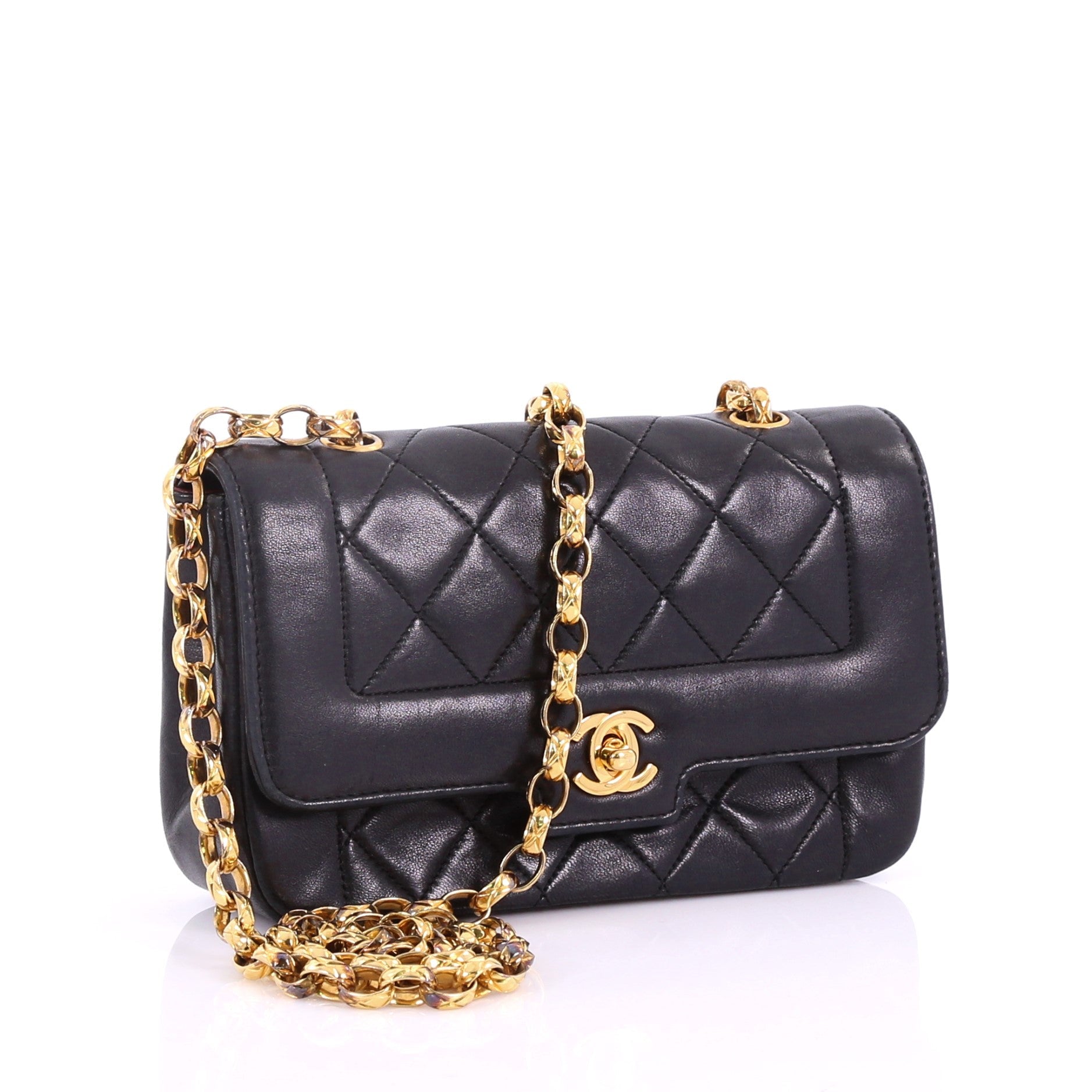 Vintage CC Chain Flap Bag Quilted Leather Mini