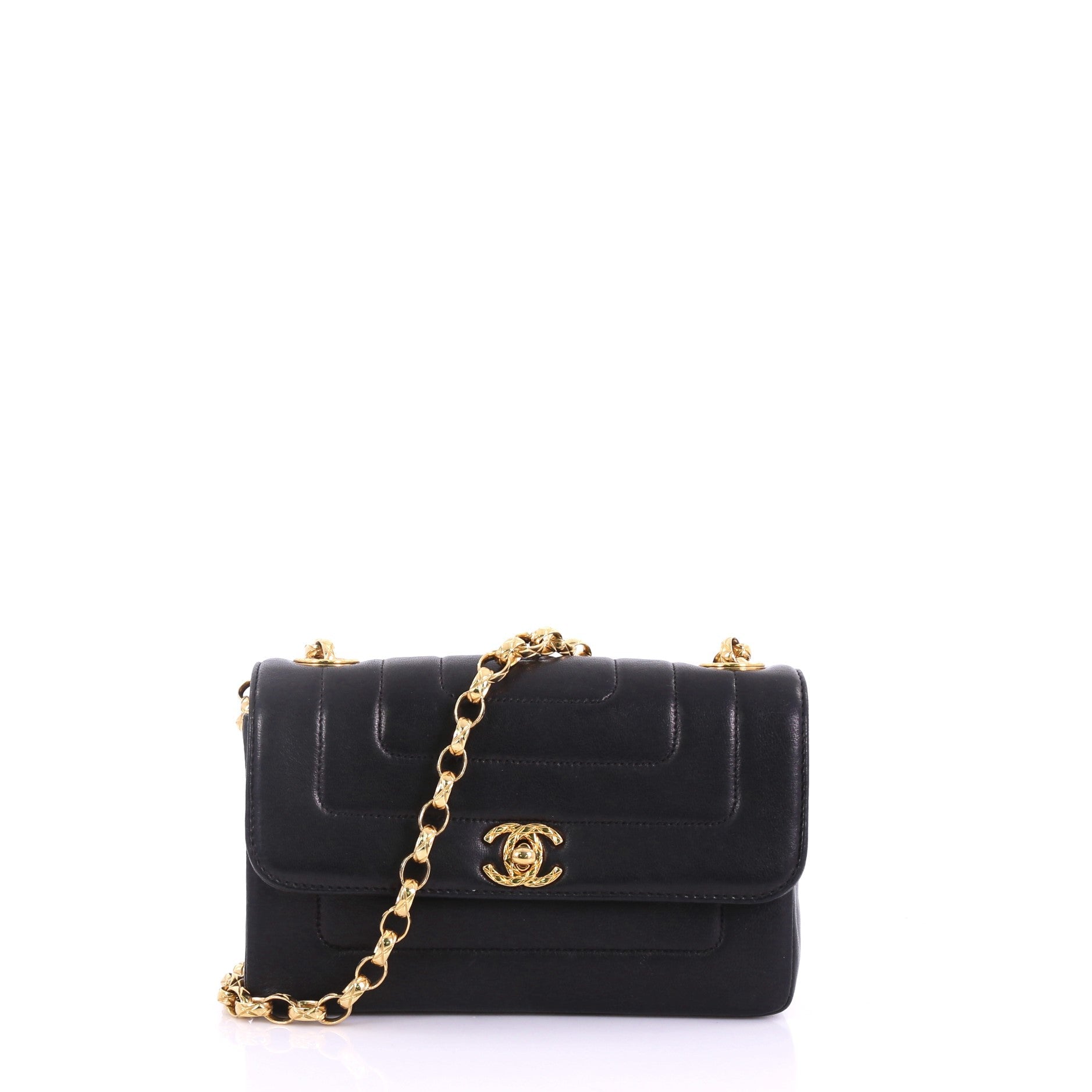 Vintage CC Flap Bag Horizontal Quilt Lambskin Mini