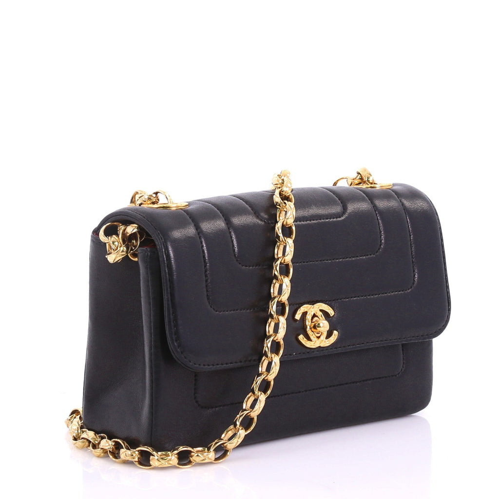 Vintage CC Flap Bag Horizontal Quilt Lambskin Mini