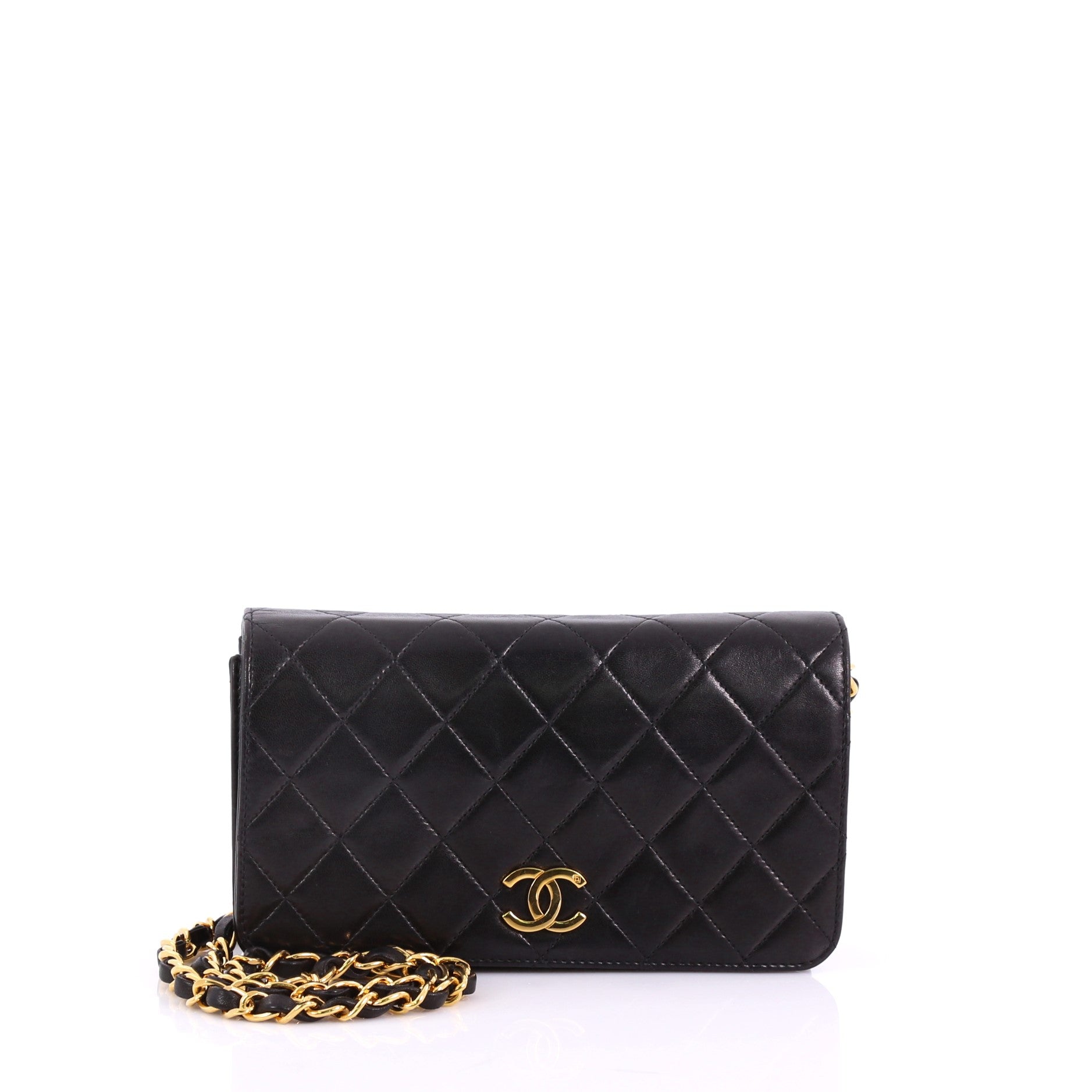 Vintage 3 Way Full Flap Bag Quilted Lambskin Mini