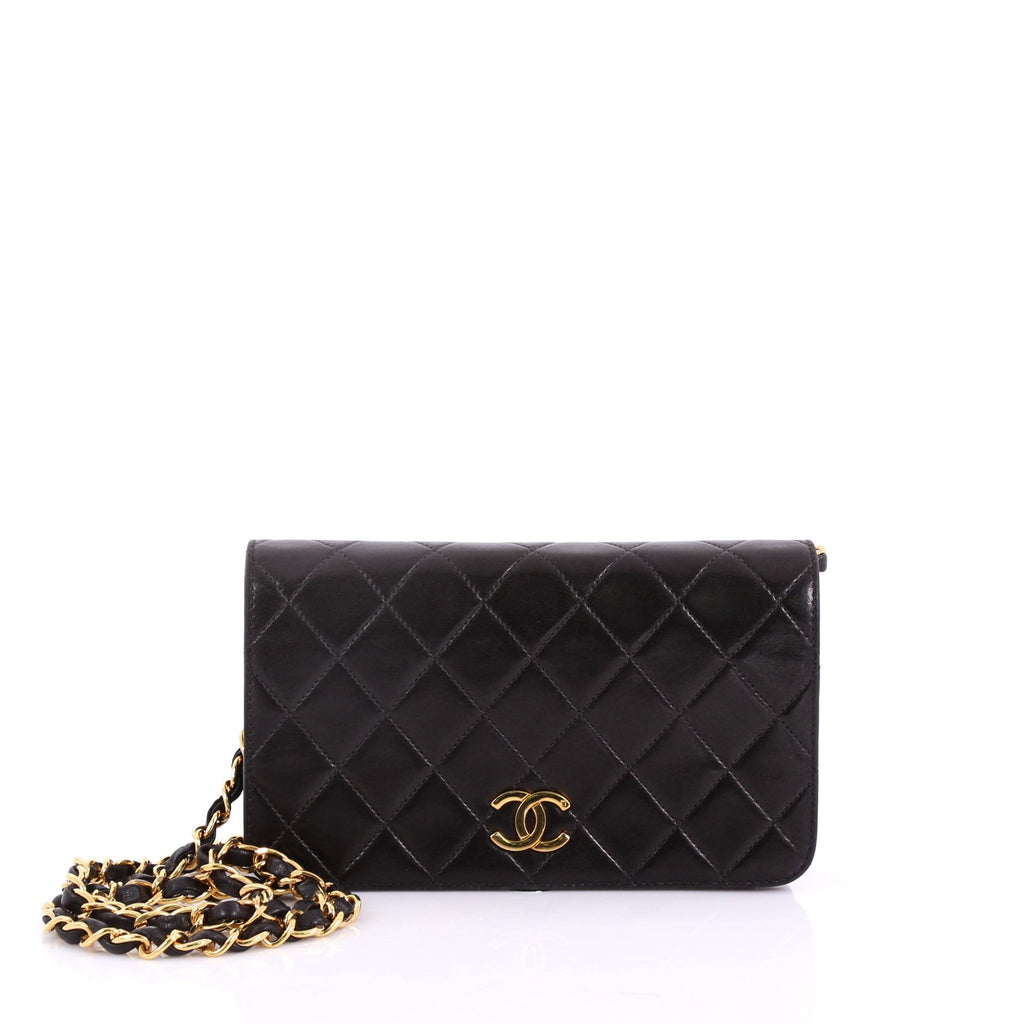 Vintage 3 Way Full Flap Bag Quilted Lambskin Mini