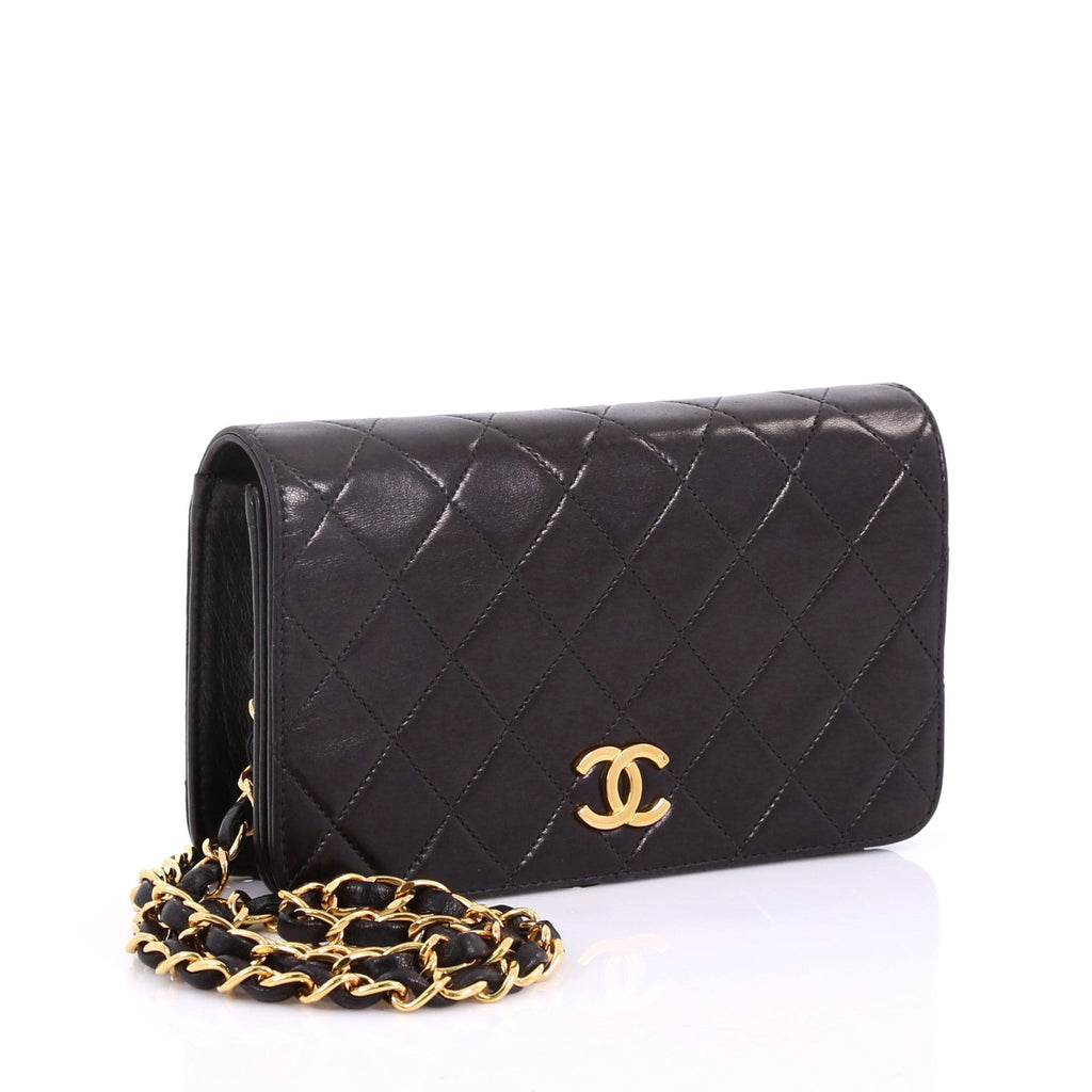 Vintage 3 Way Full Flap Bag Quilted Lambskin Mini