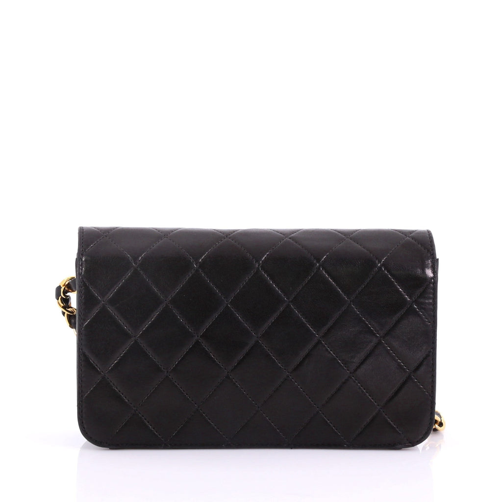 Vintage 3 Way Full Flap Bag Quilted Lambskin Mini