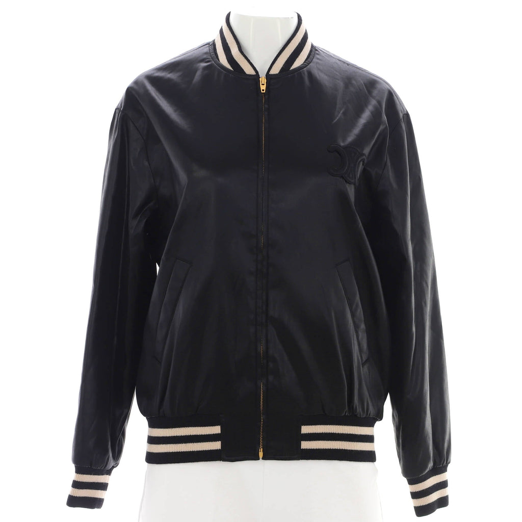 Women's Teddy Bomber Jacket Acetate and Silk