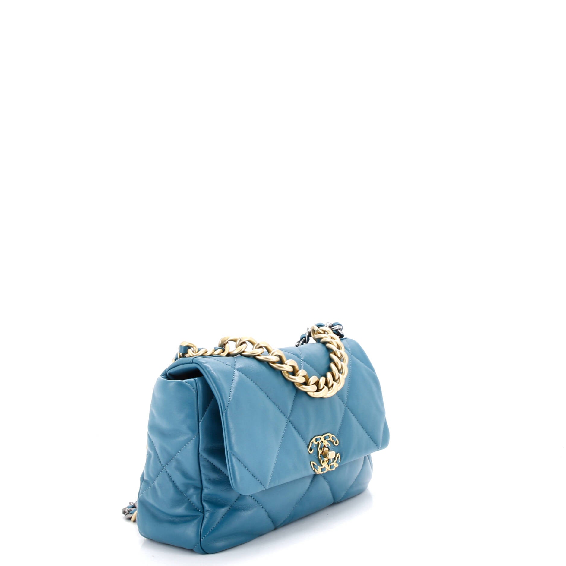 19 Flap Bag Quilted Leather Large