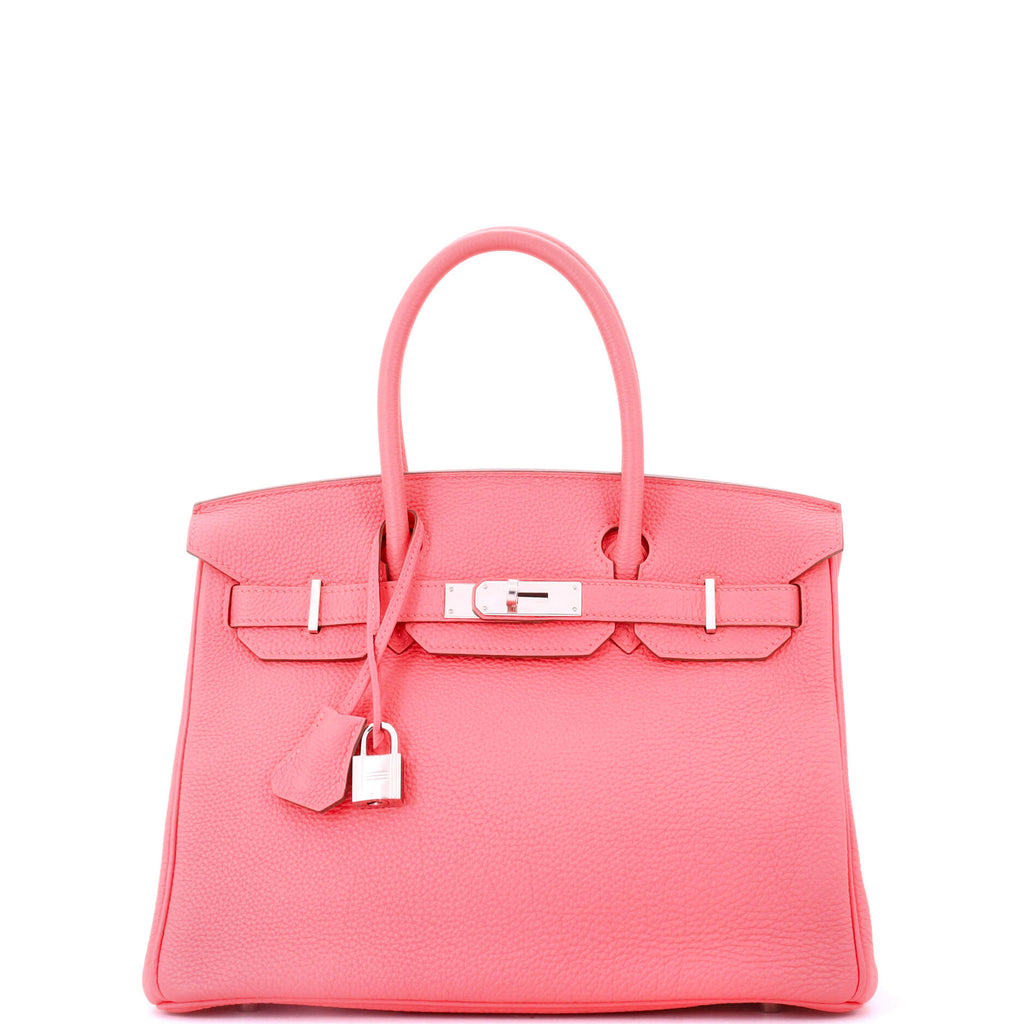 Birkin Handbag Rose Lipstick Togo with Palladium Hardware 30