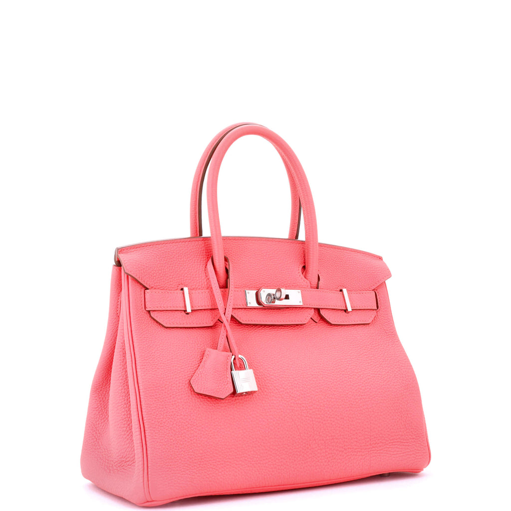 Birkin Handbag Rose Lipstick Togo with Palladium Hardware 30