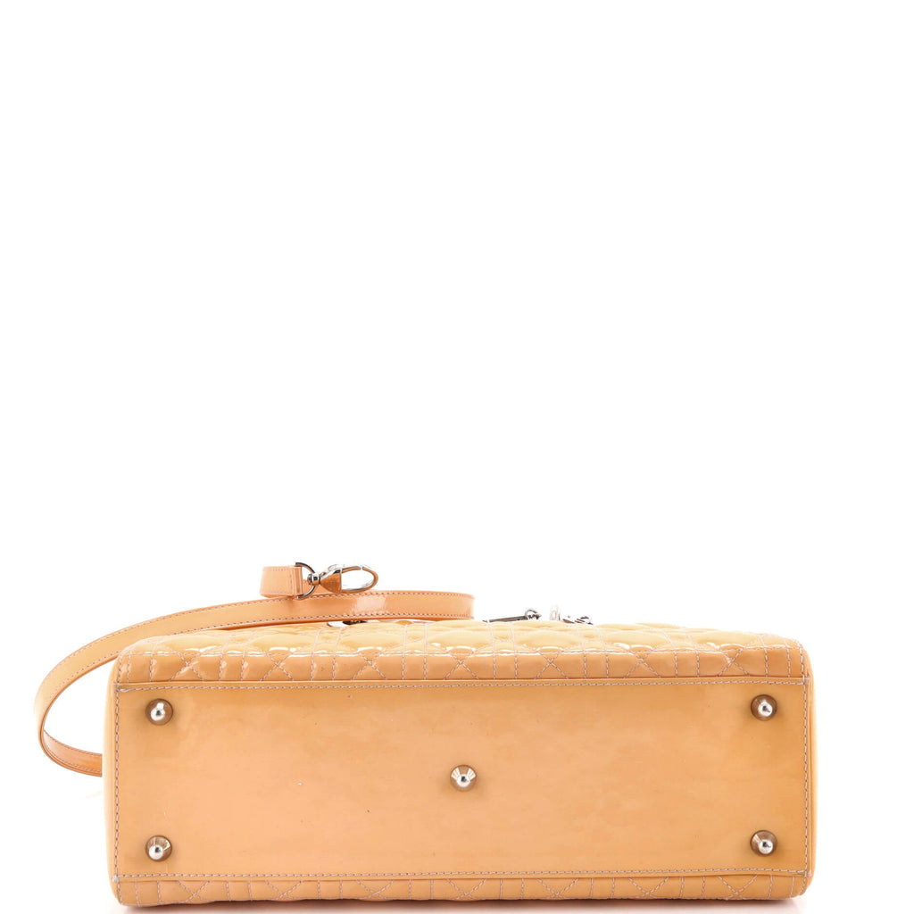 Lady Dior Bag Cannage Quilt Patent Large