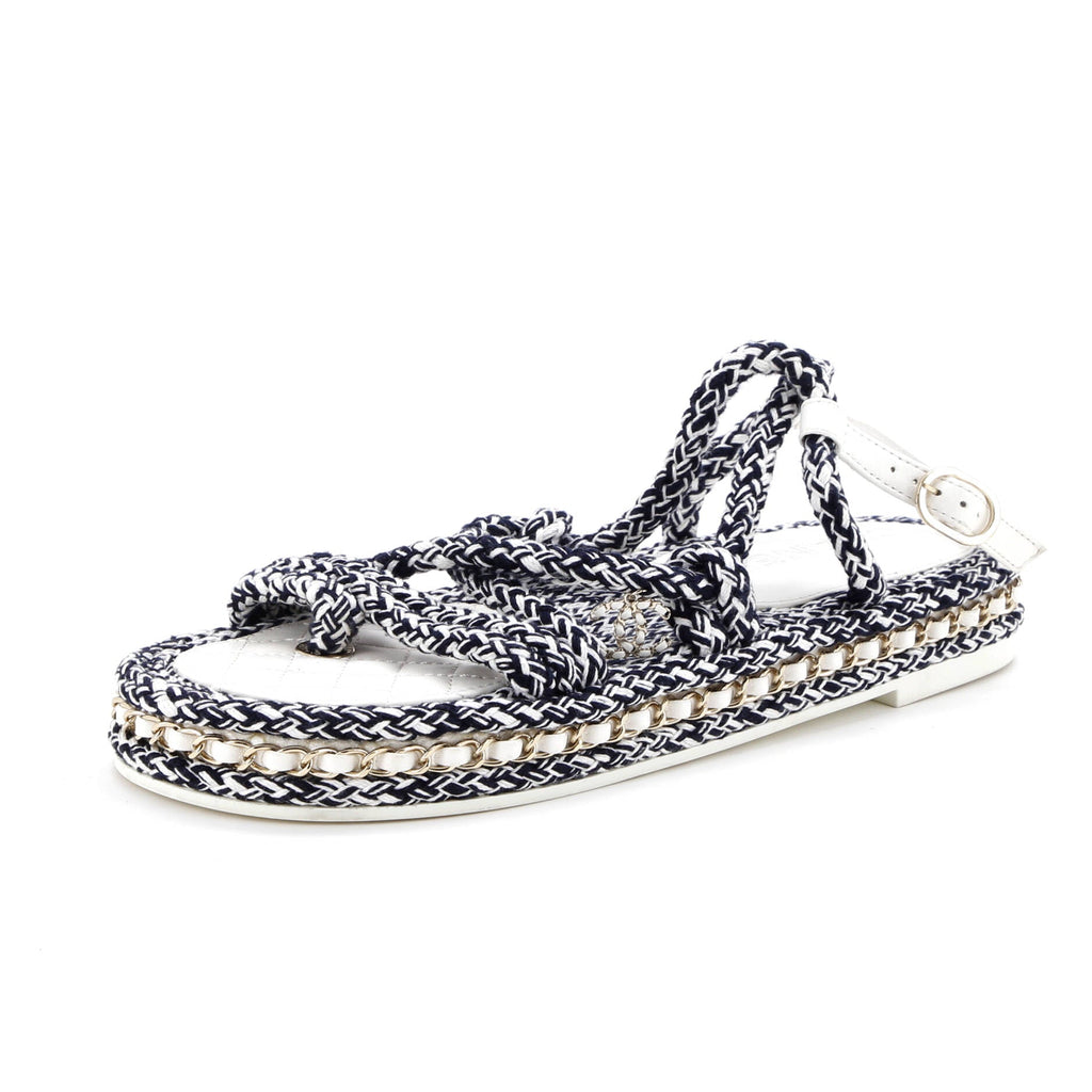 Women's CC Chain Sandals Braided Cord