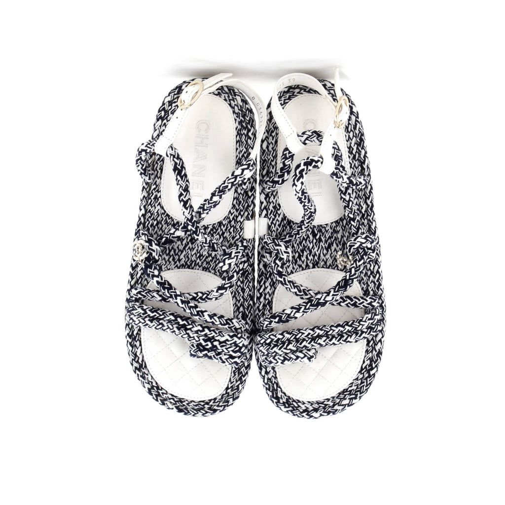 Women's CC Chain Sandals Braided Cord