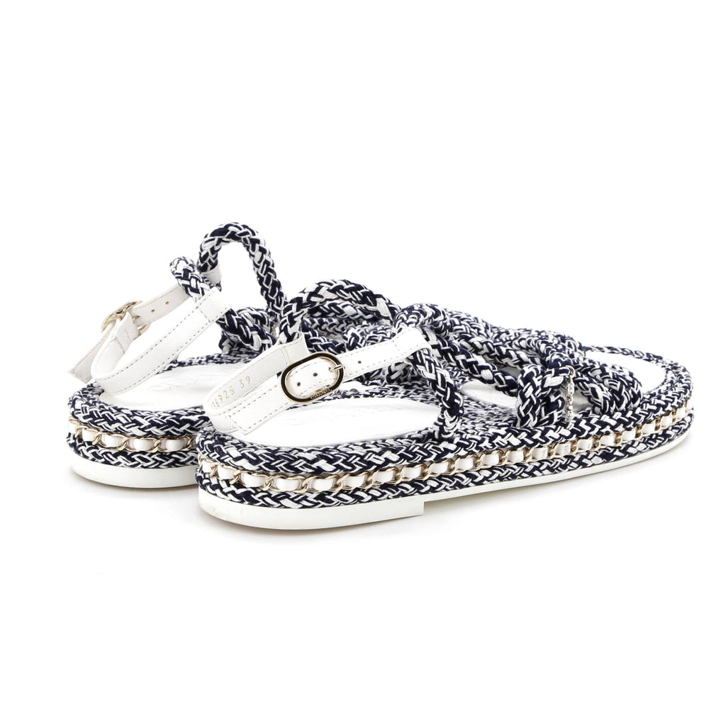 Women's CC Chain Sandals Braided Cord