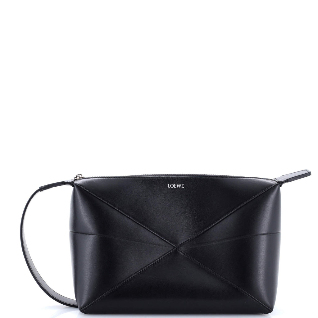 Puzzle Fold Wash Bag Leather