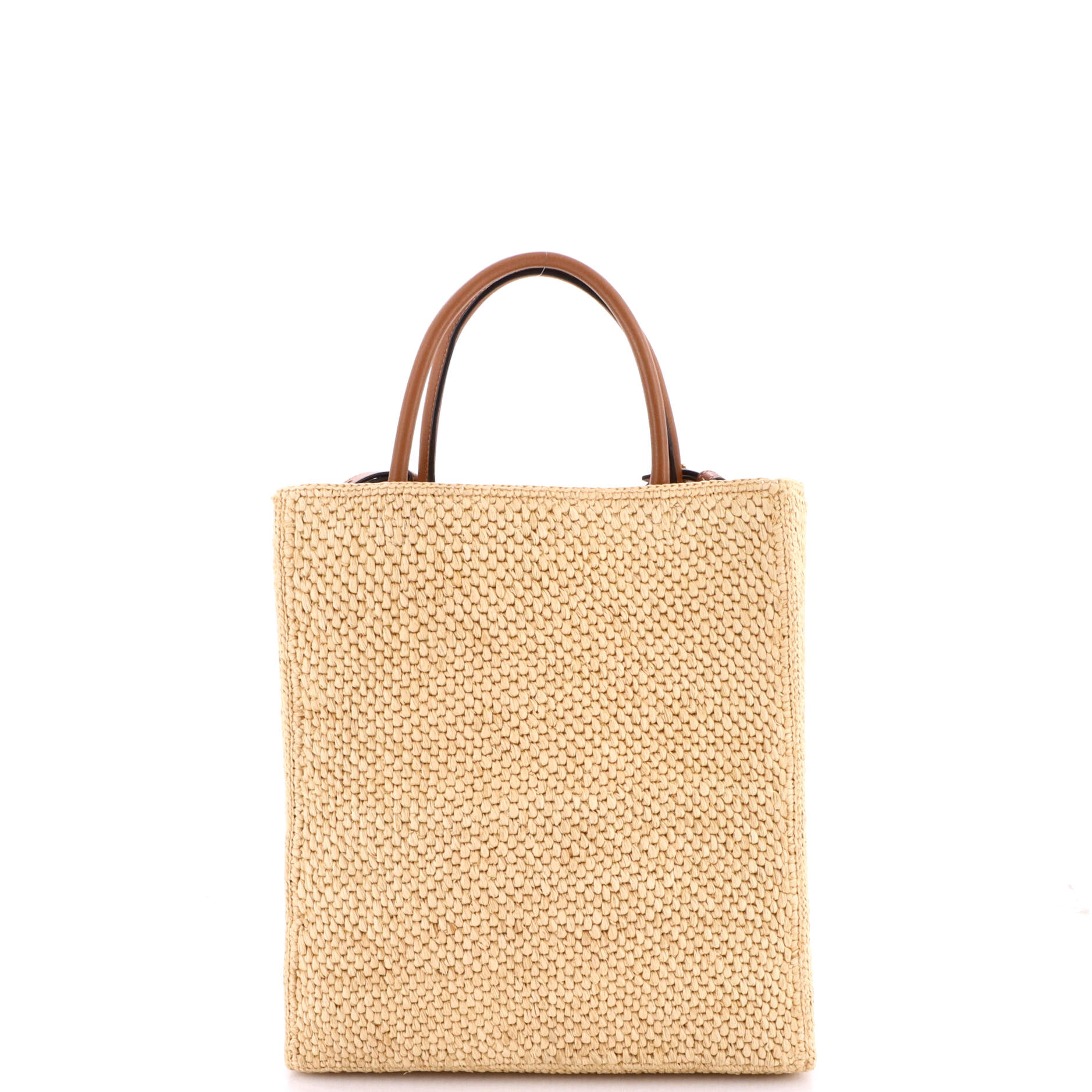 A4 Tote Raffia and Leather North South