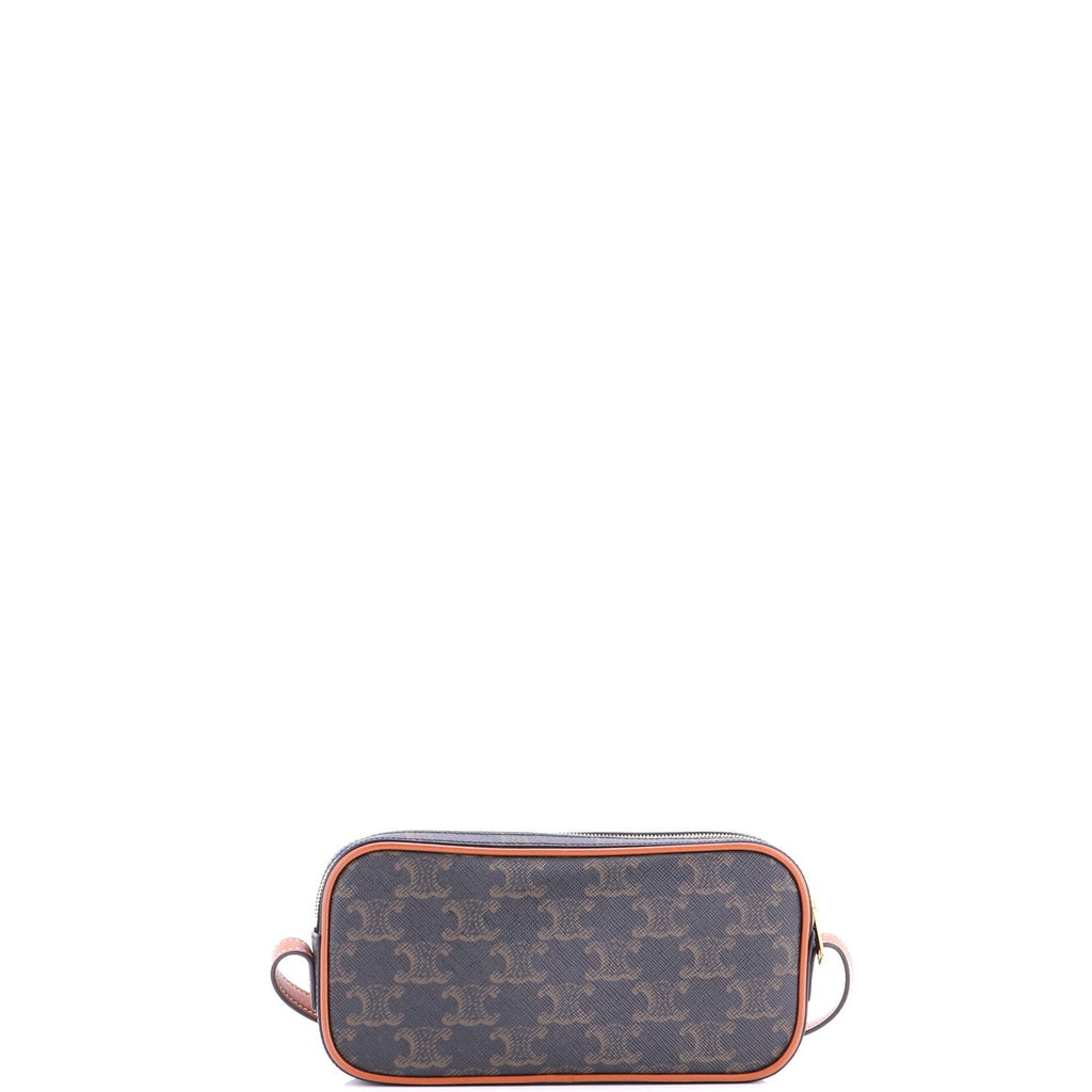 Cuir Triomphe Camera Shoulder Bag Triomphe Coated Canvas with Leather Small