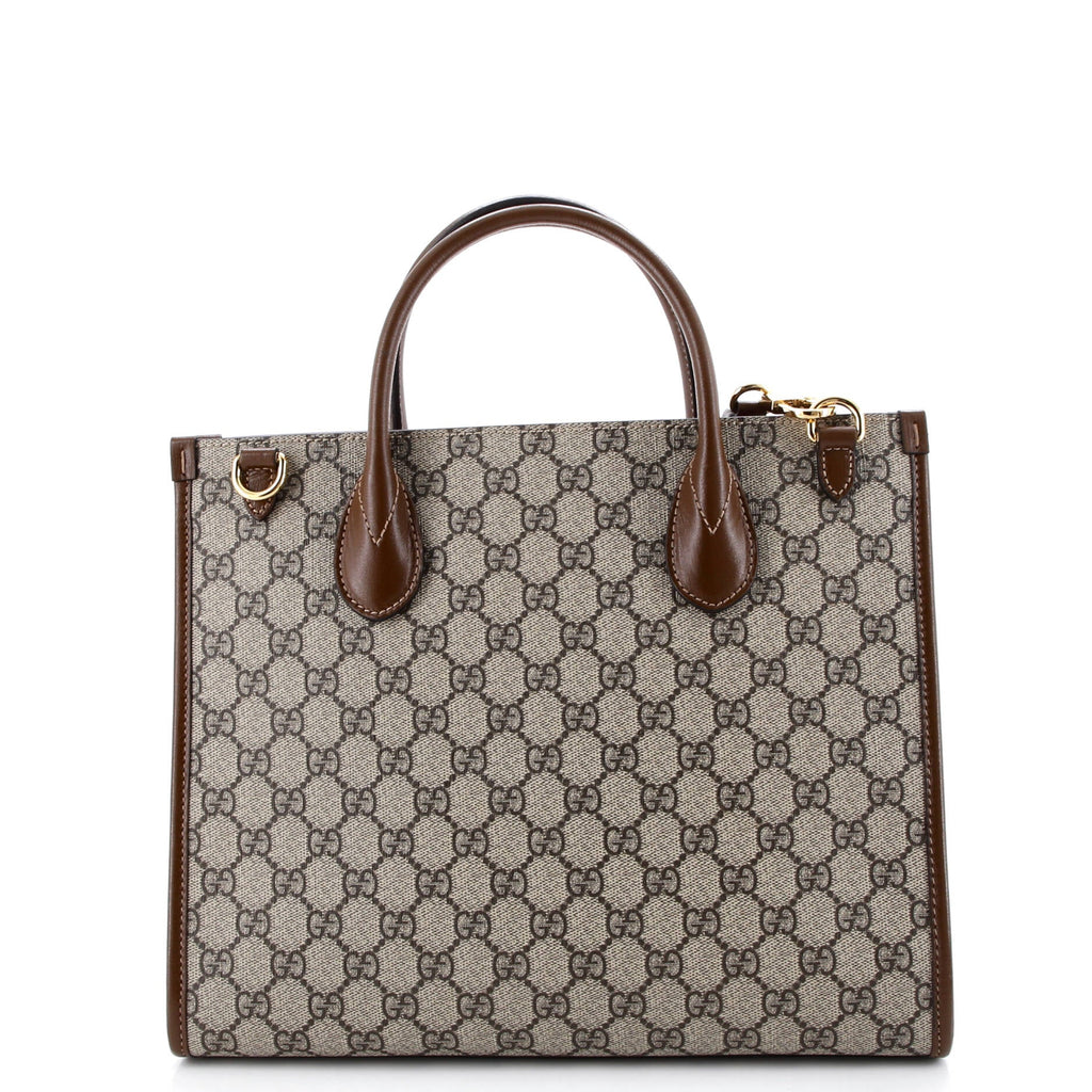 Structured Top Handle Open Tote GG Coated Canvas Small
