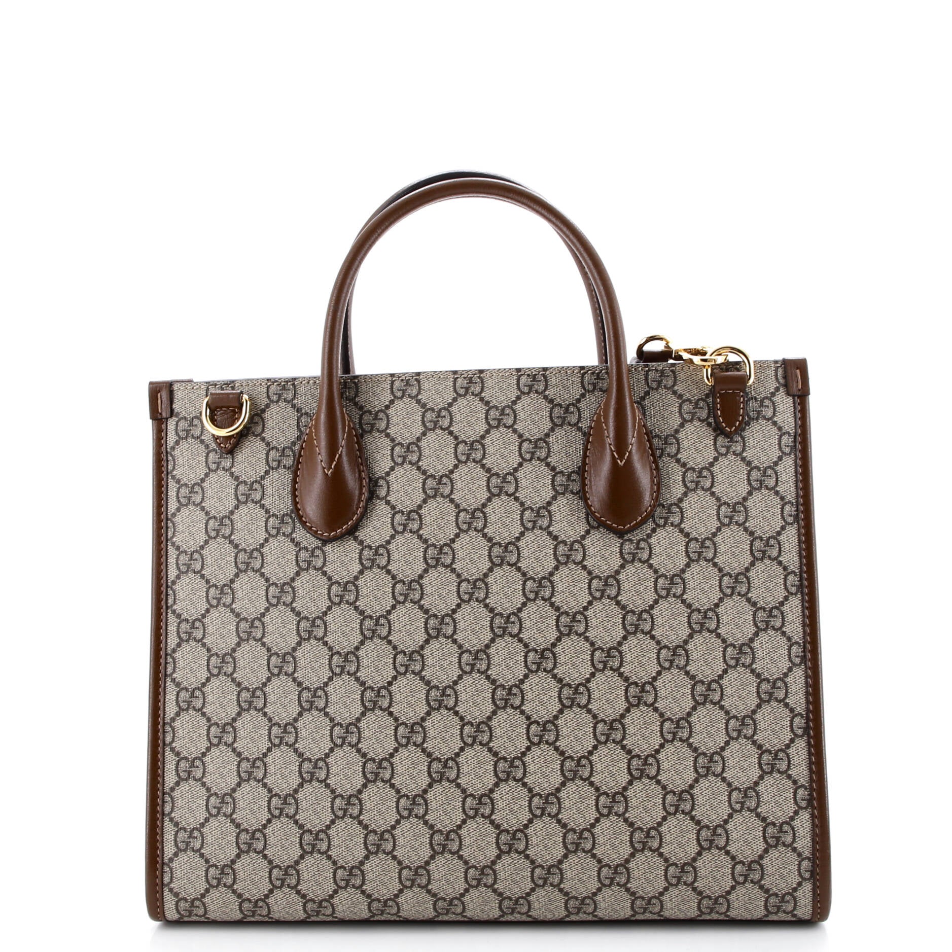 Structured Top Handle Open Tote GG Coated Canvas Small
