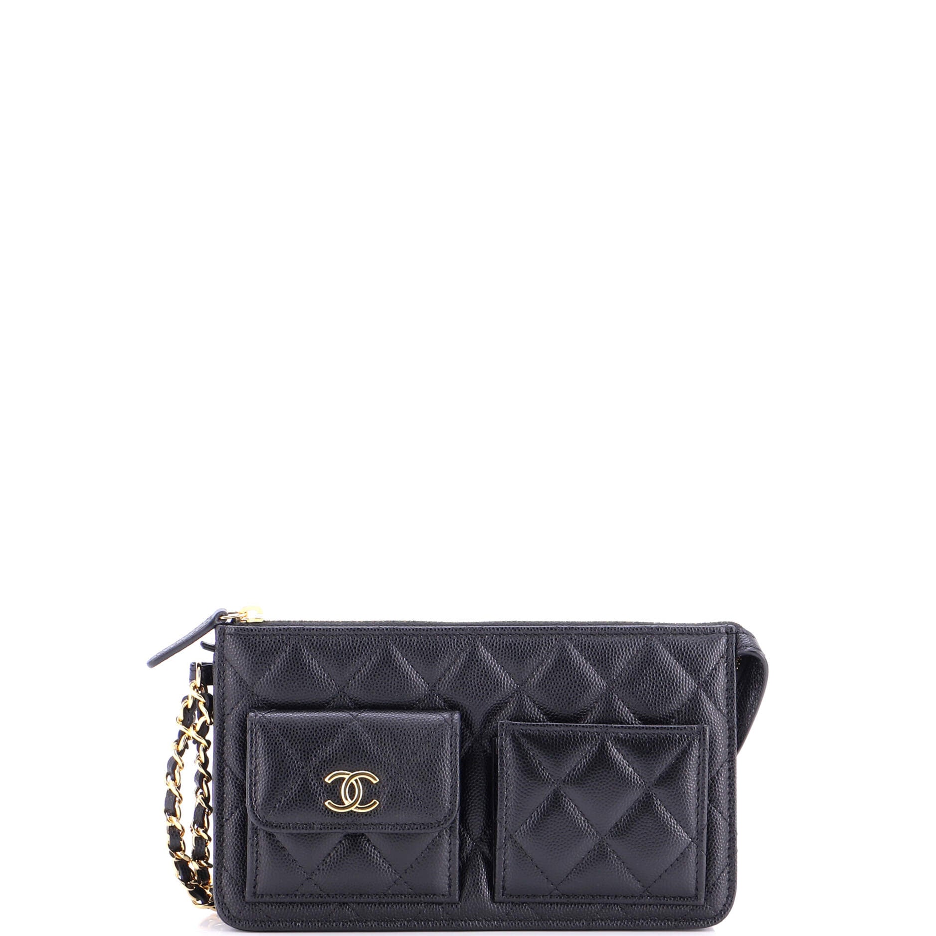 Polly Pocket Wristlet Pouch Quilted Caviar