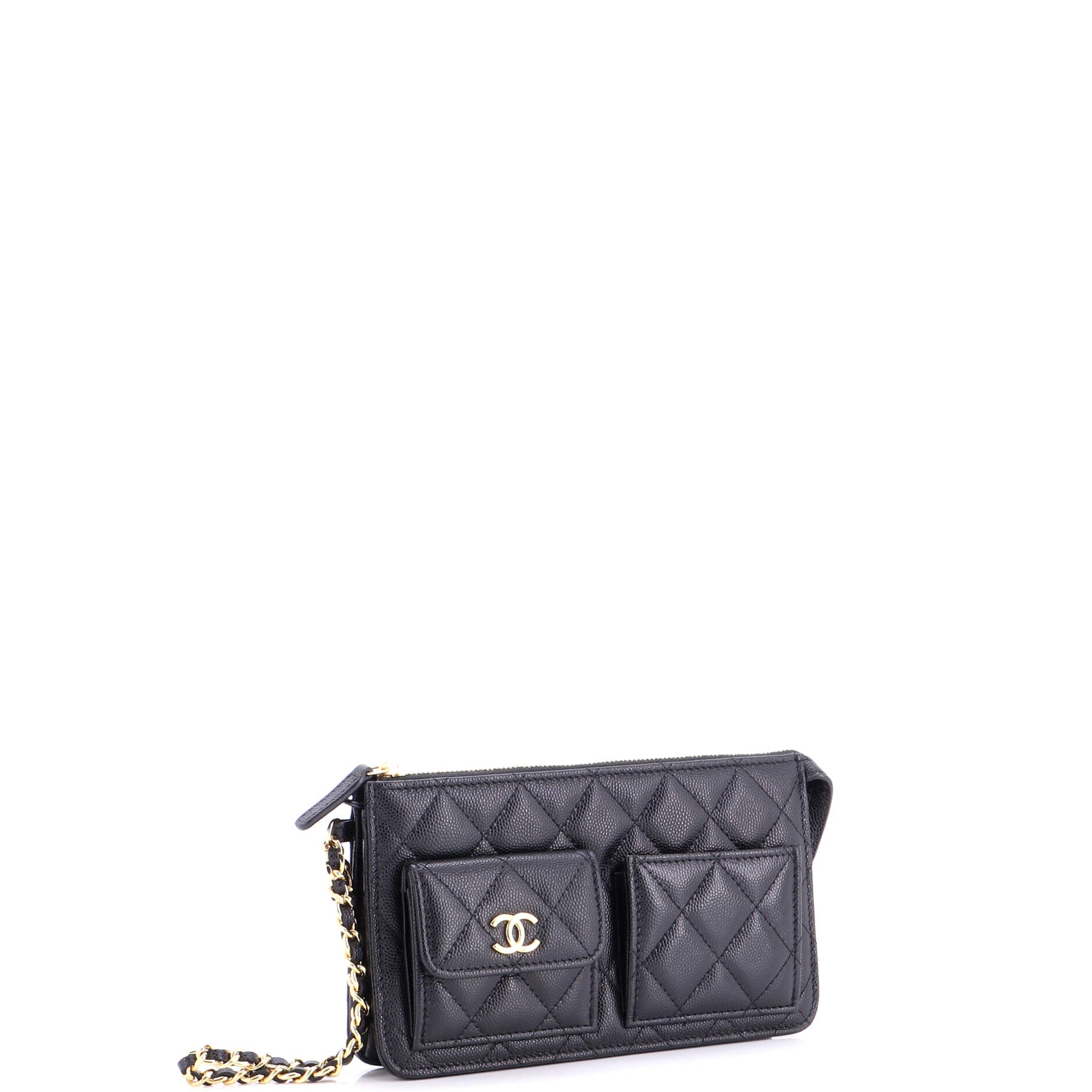 Polly Pocket Wristlet Pouch Quilted Caviar