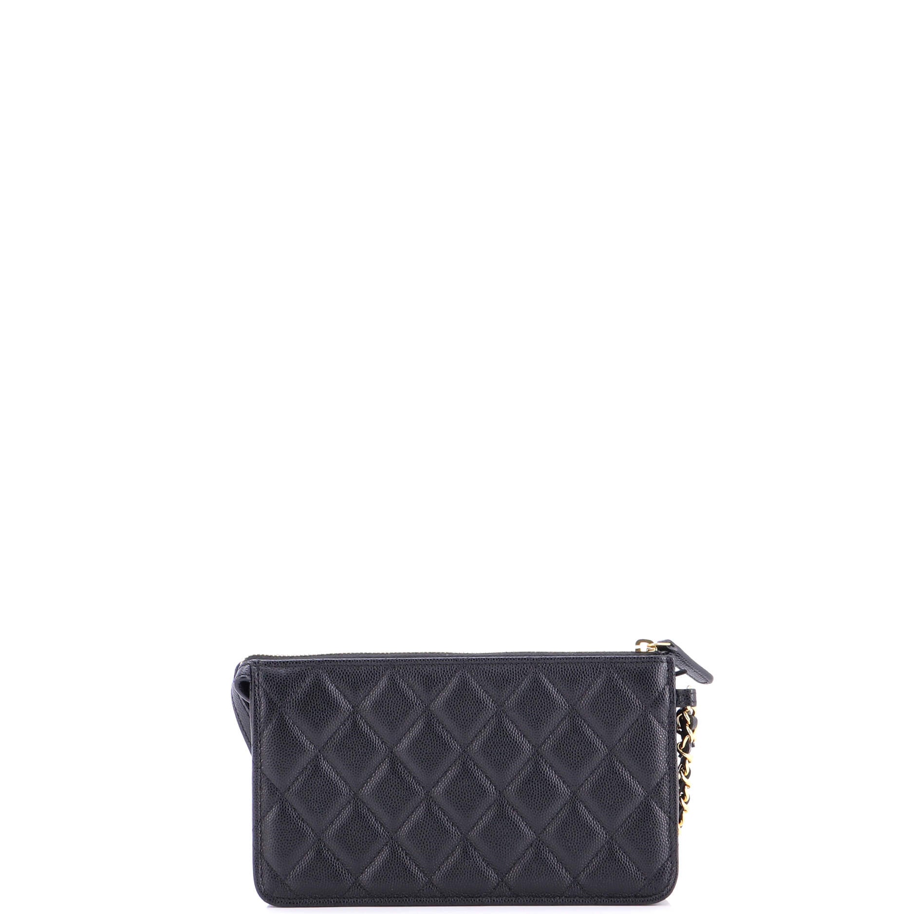 Polly Pocket Wristlet Pouch Quilted Caviar