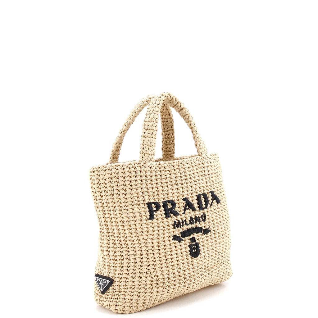 Logo Tote Raffia Small
