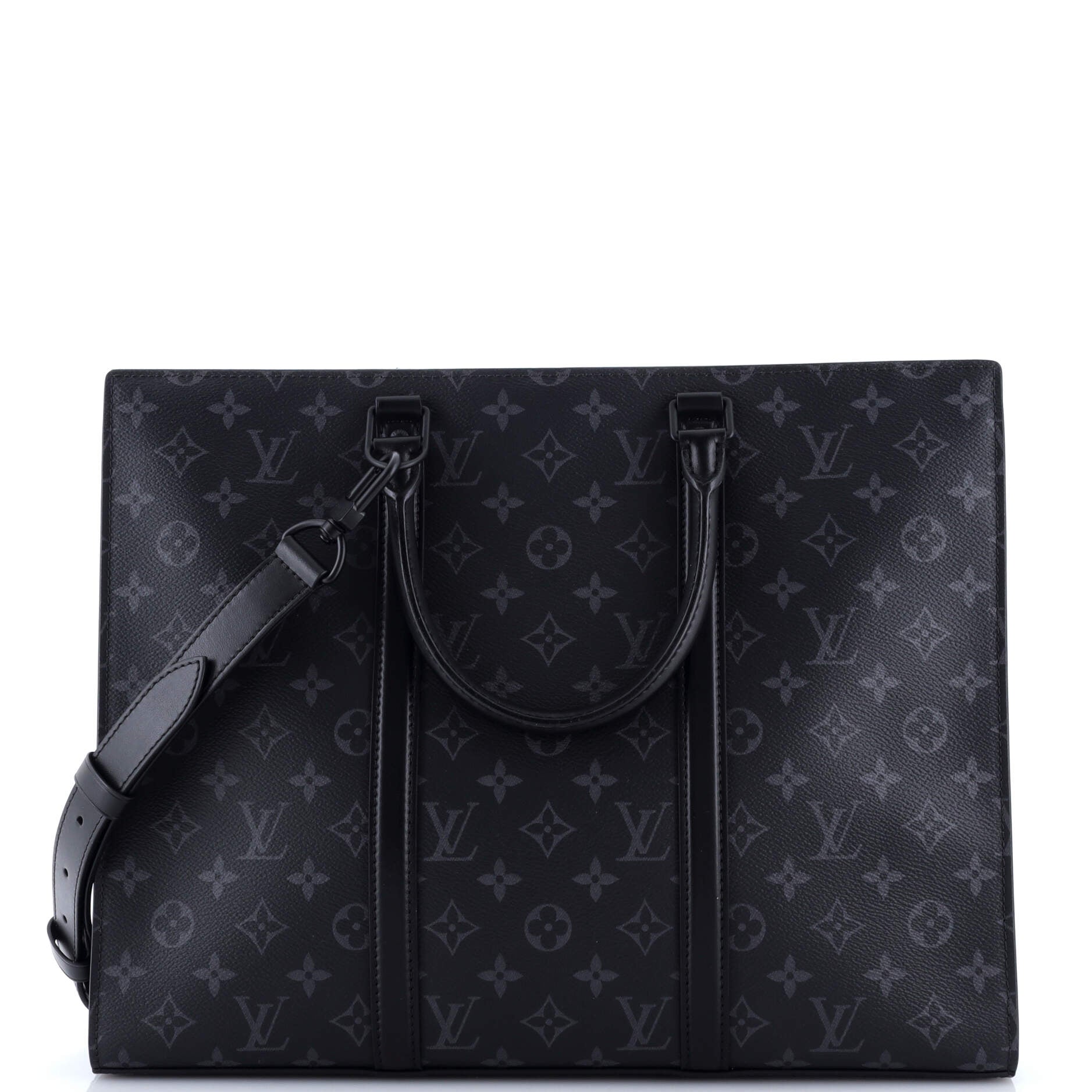 Sac Plat Zipper Tote Monogram Eclipse Canvas Horizontal