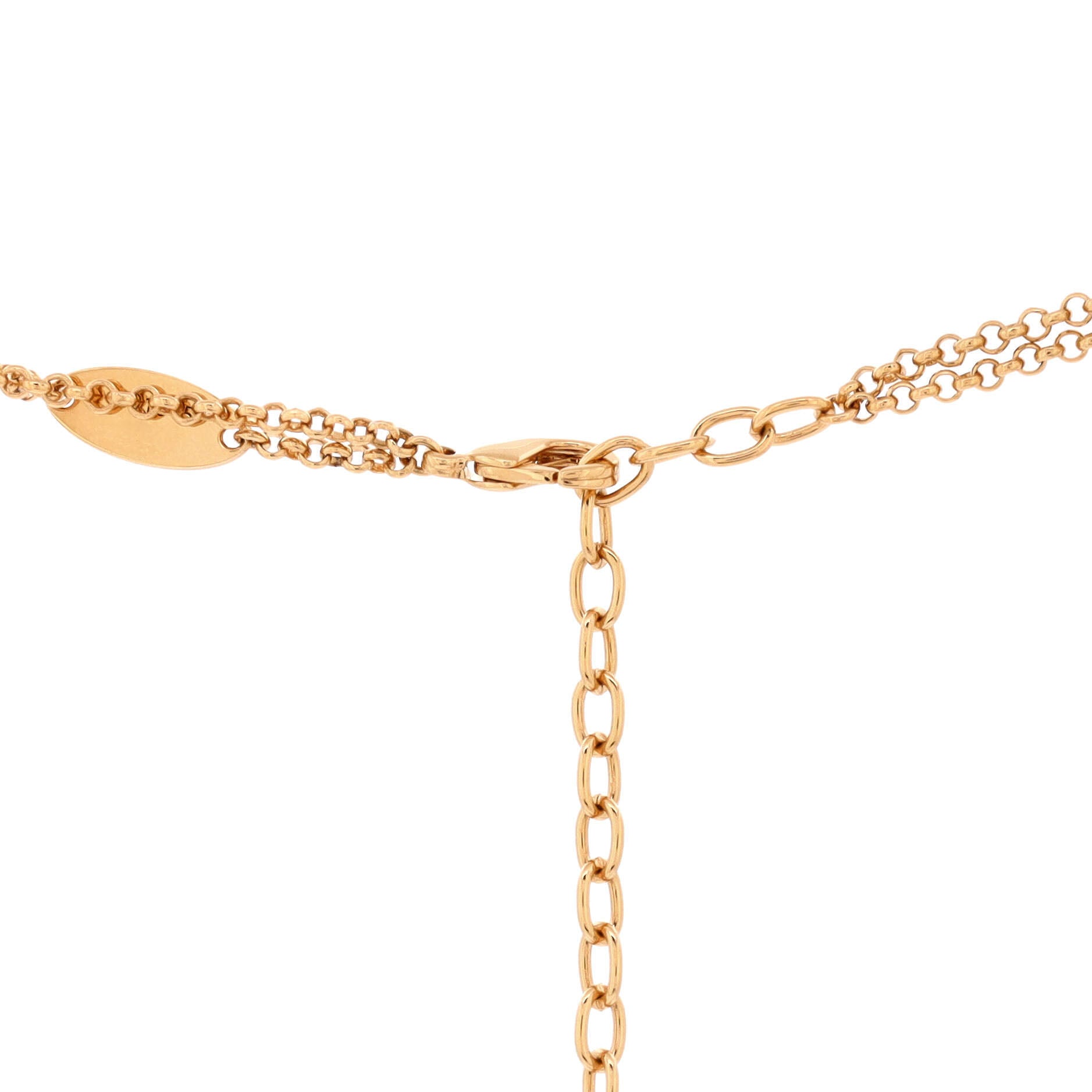 Lady LV Necklace Metal with Crystals
