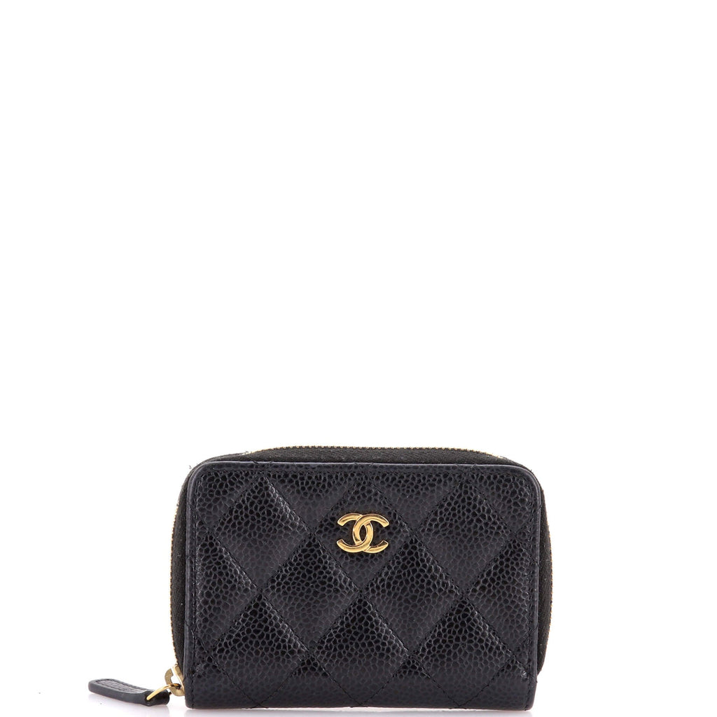 CC Zip Coin Purse Quilted Caviar Small