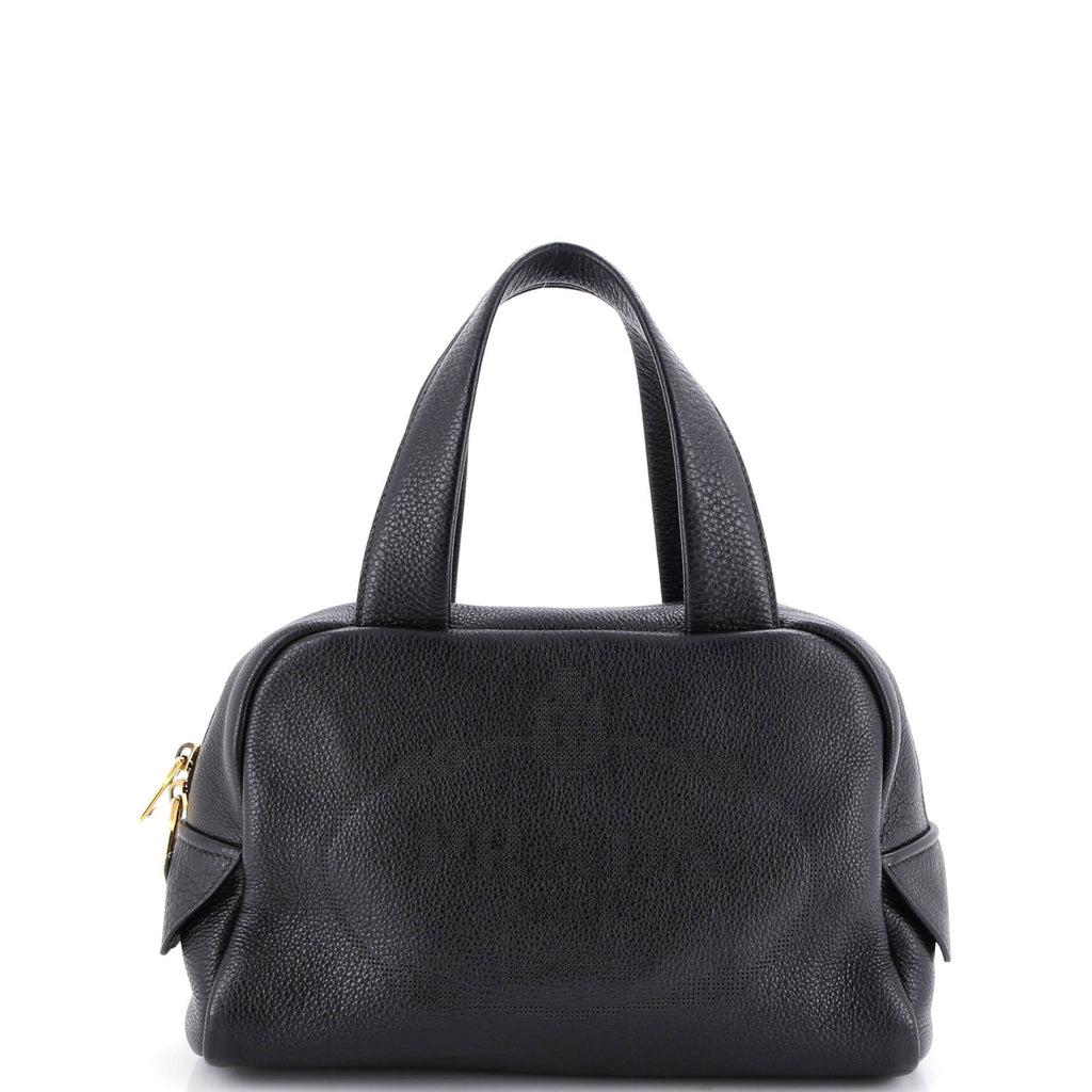 Logo Bowler Bag Perforated Leather Medium