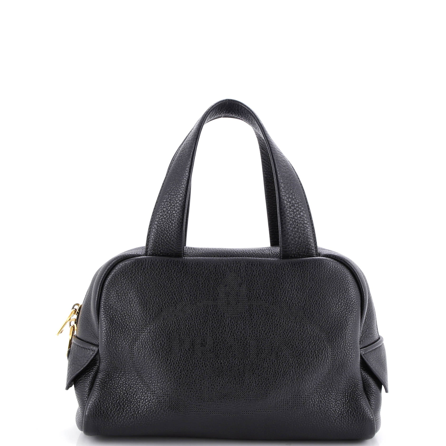 Logo Bowler Bag Perforated Leather Medium
