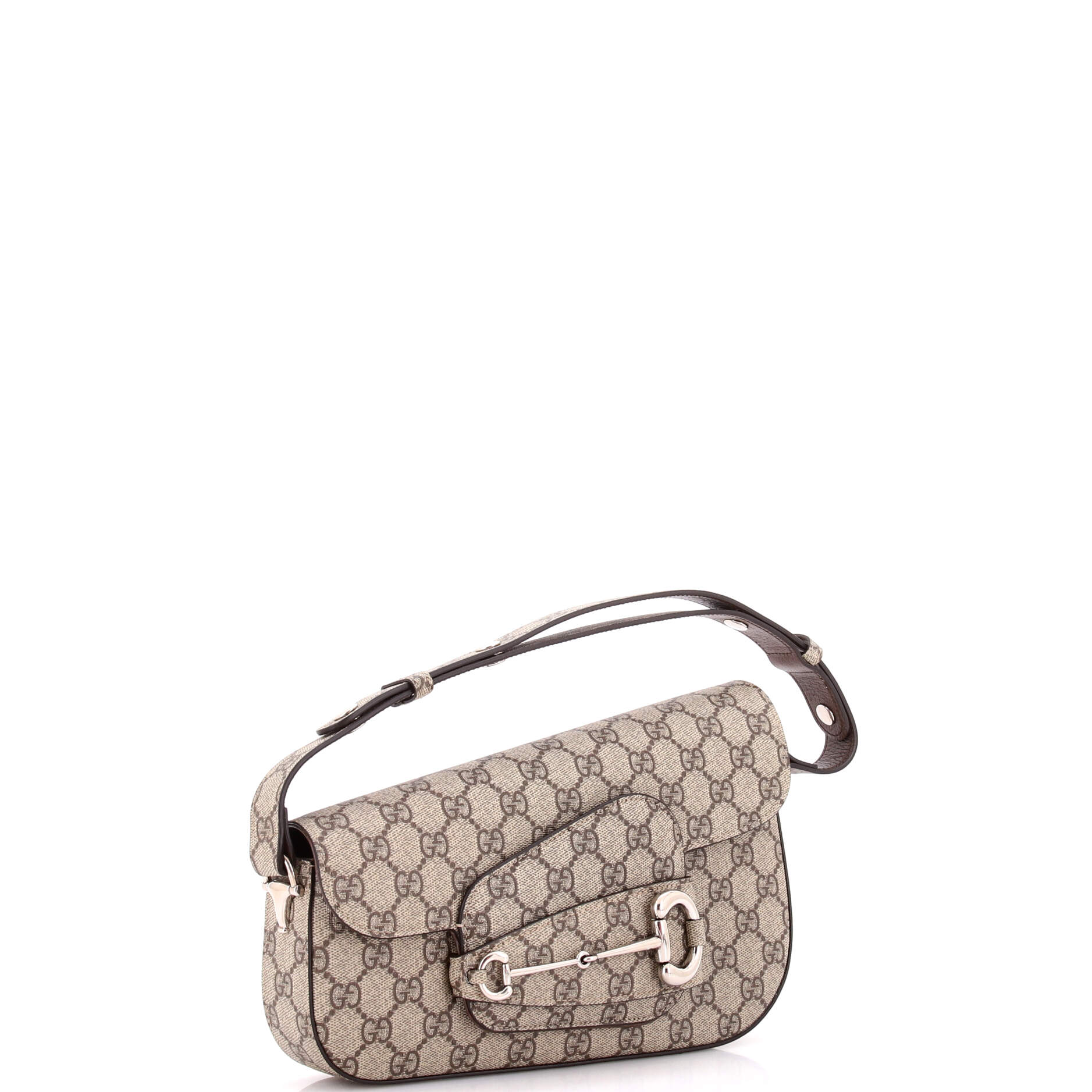 Horsebit 1955 Asymmetric Shoulder Bag GG Coated Canvas Small