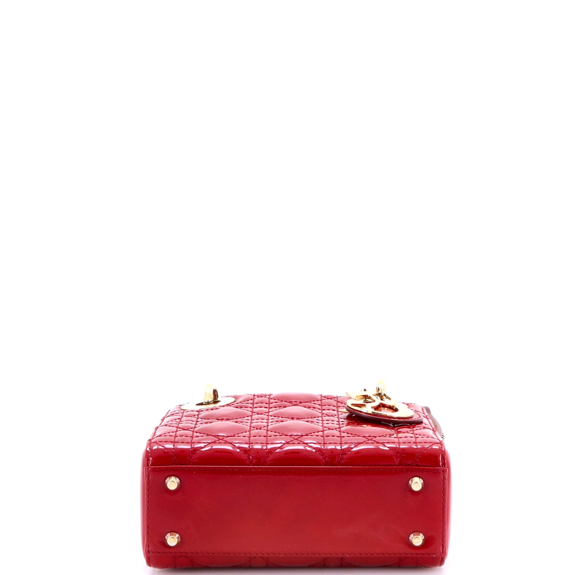Lady Dior Chain Bag Cannage Quilt Patent Mini