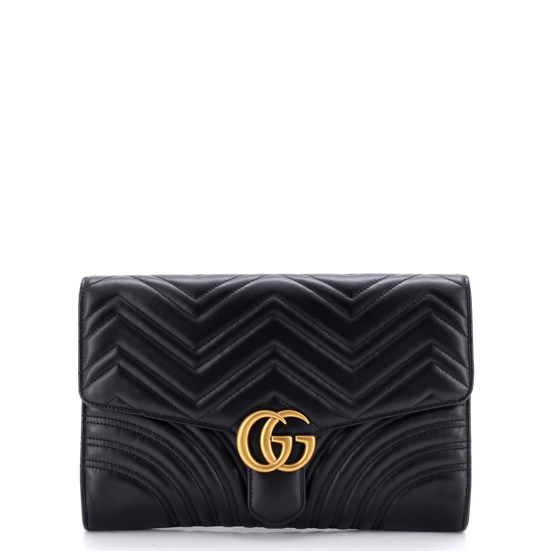GG Marmont Flap Clutch Matelasse Leather