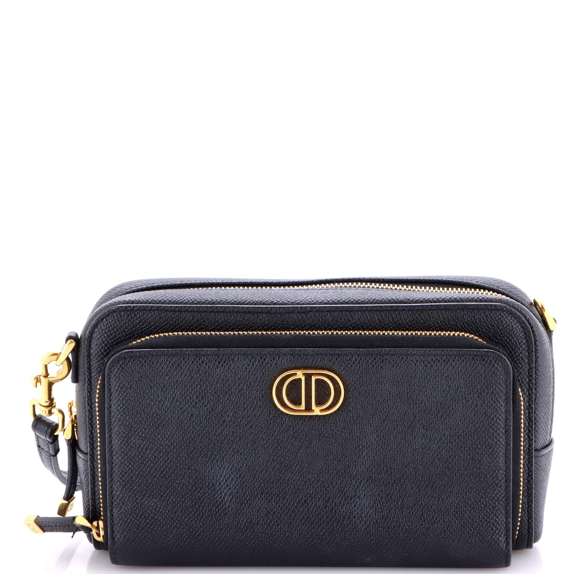 Caro Double Pouch Crossbody Bag Leather