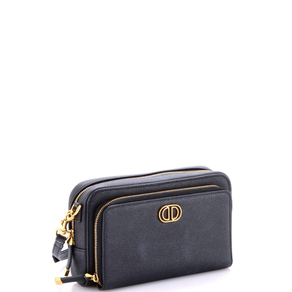 Caro Double Pouch Crossbody Bag Leather