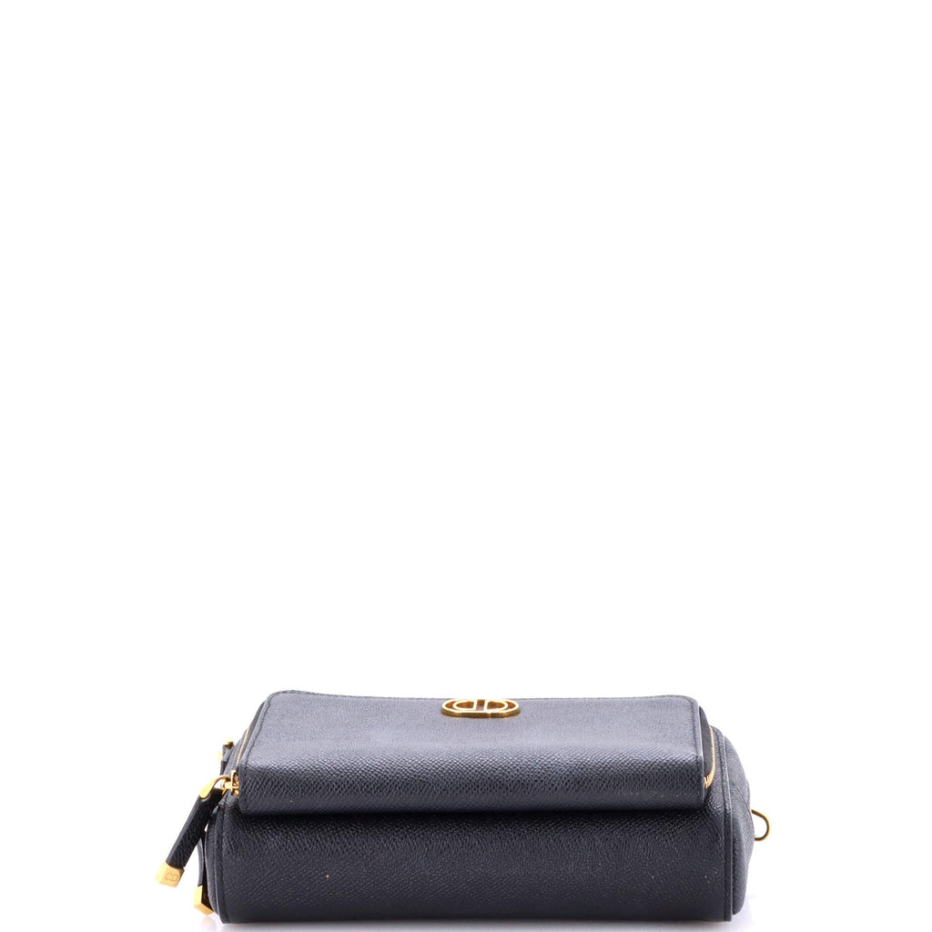 Caro Double Pouch Crossbody Bag Leather