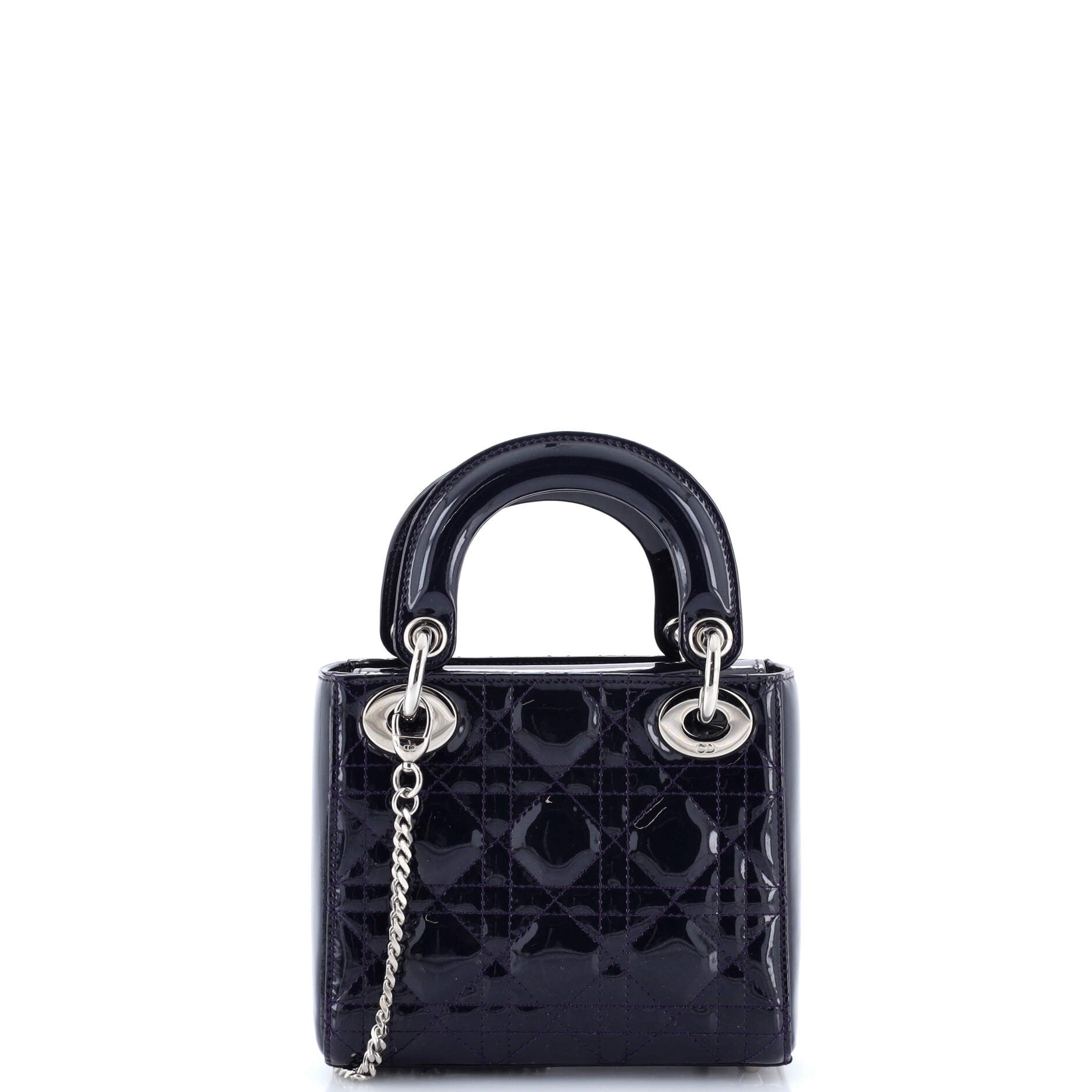 Lady Dior Chain Bag Cannage Quilt Patent Mini