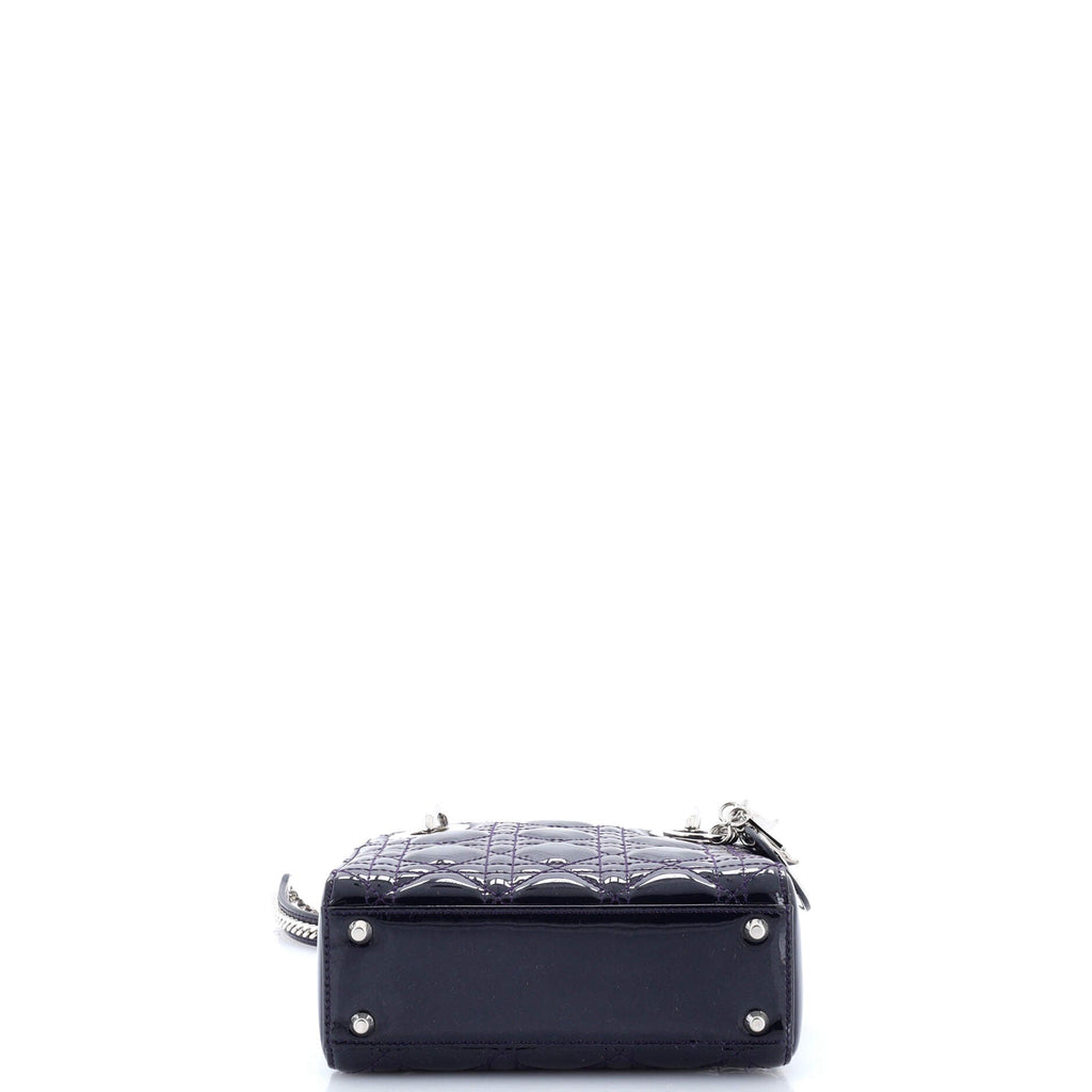 Lady Dior Chain Bag Cannage Quilt Patent Mini