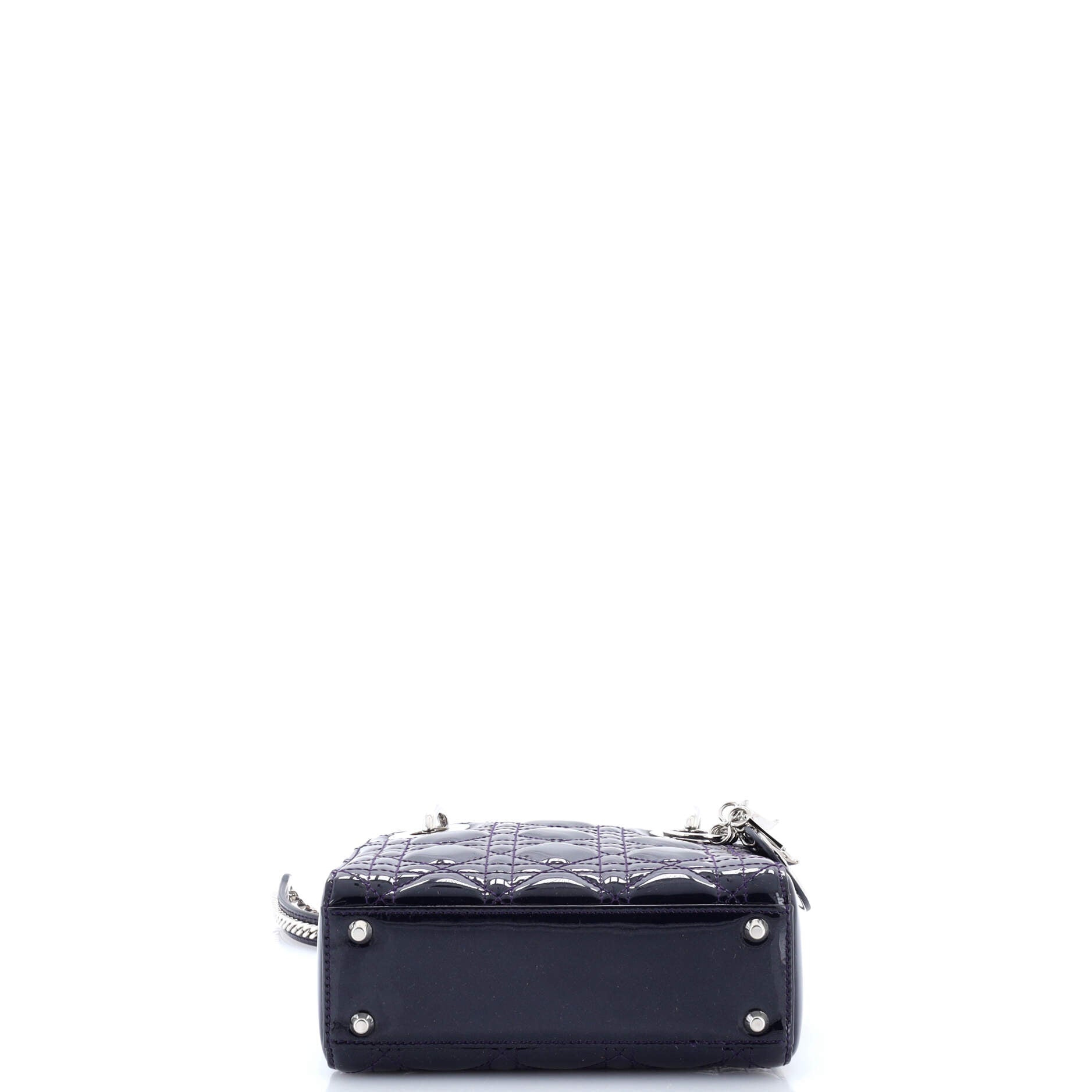 Lady Dior Chain Bag Cannage Quilt Patent Mini