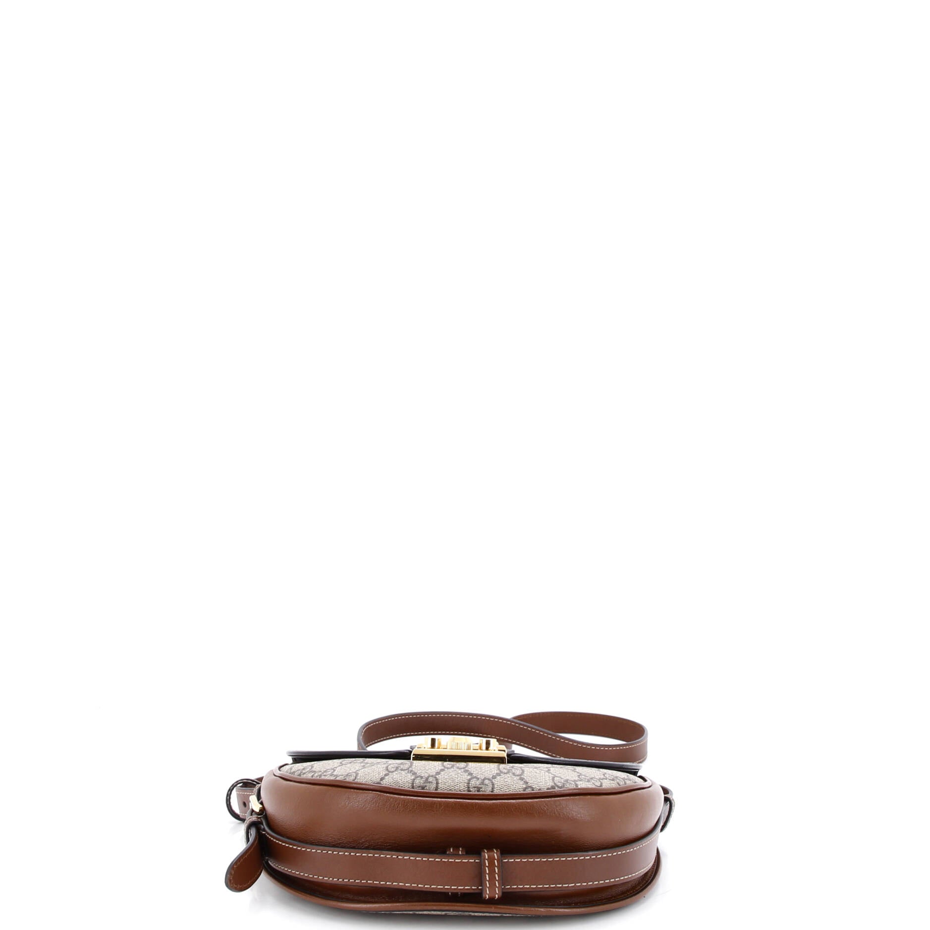 Padlock Saddle Shoulder Bag GG Coated Canvas and Leather Small