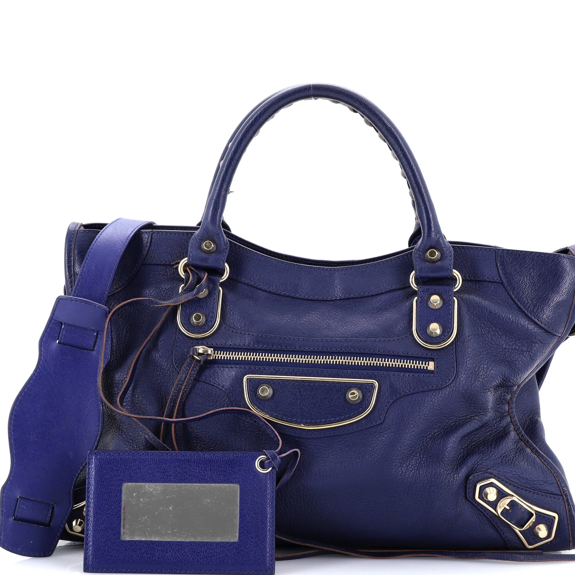 City Classic Metallic Edge Bag Leather Medium