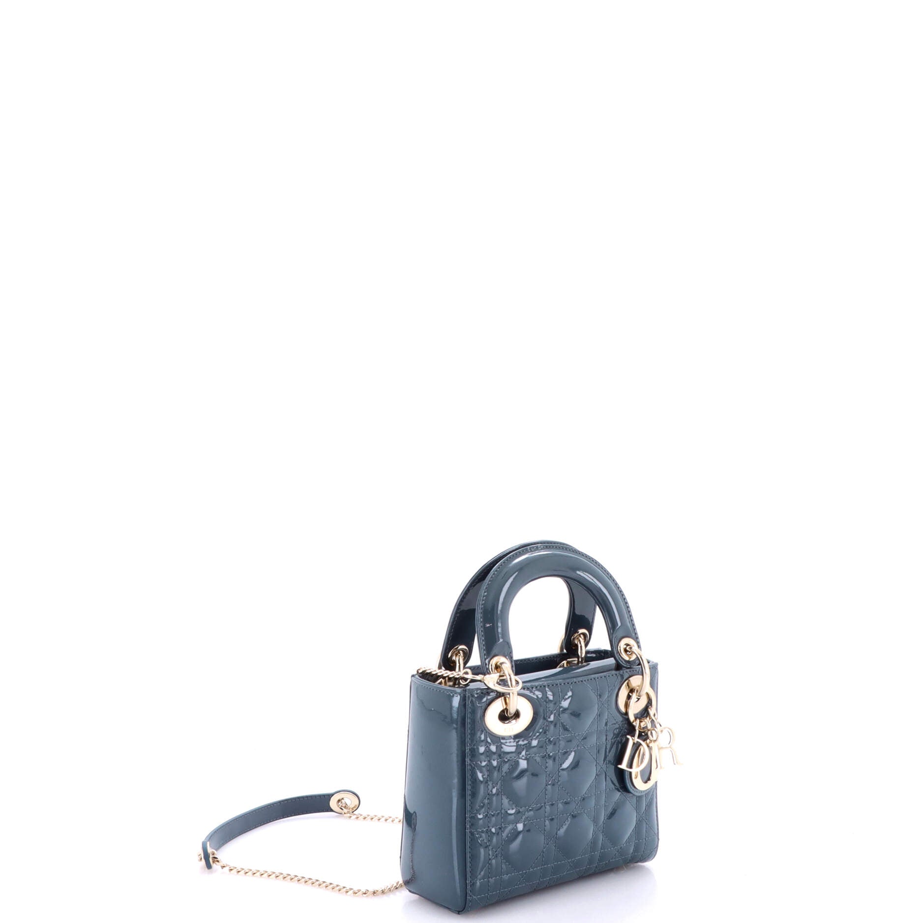 Lady Dior Chain Bag Cannage Quilt Patent Mini