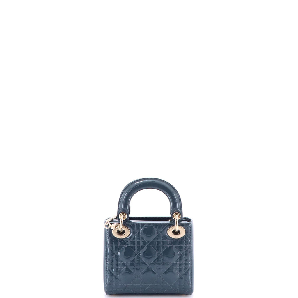 Lady Dior Chain Bag Cannage Quilt Patent Mini