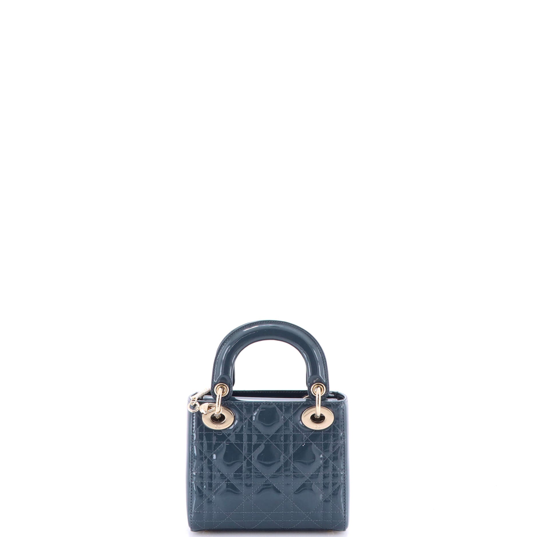 Lady Dior Chain Bag Cannage Quilt Patent Mini