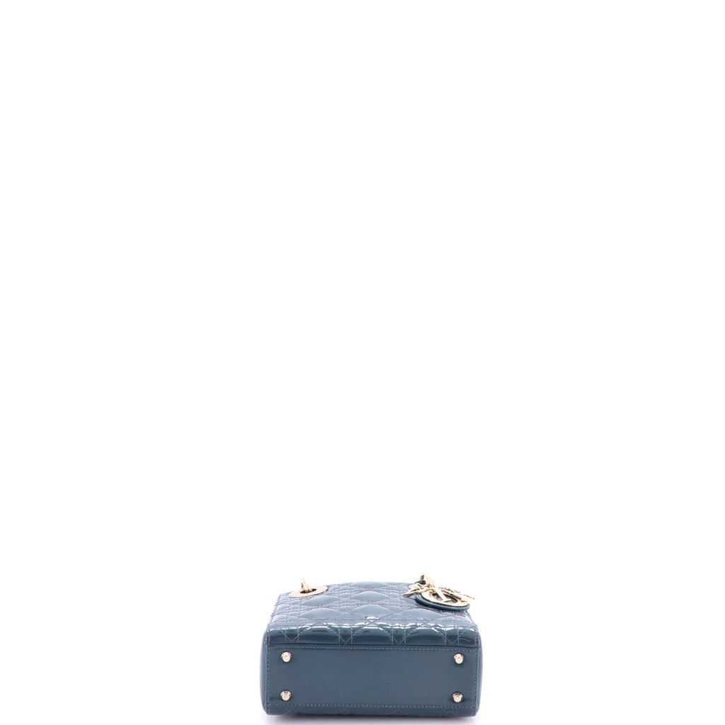 Lady Dior Chain Bag Cannage Quilt Patent Mini