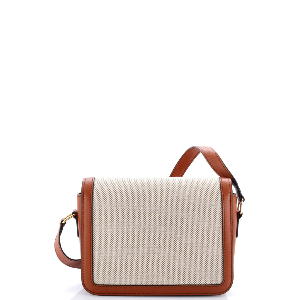 Triomphe Shoulder Bag Canvas with Leather Teen
