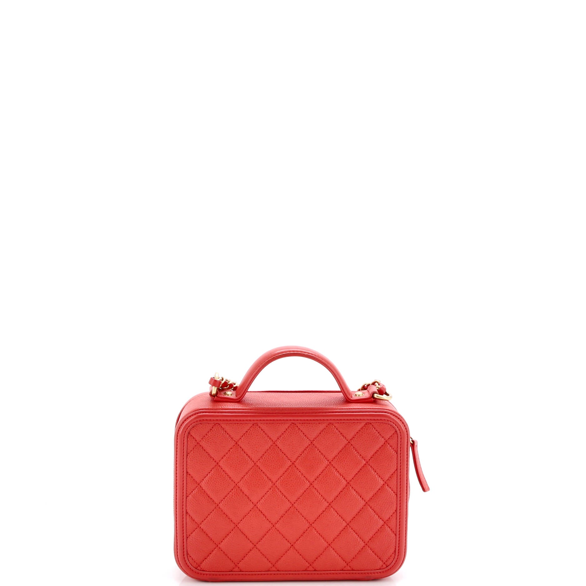 Filigree Vanity Case Quilted Caviar Medium