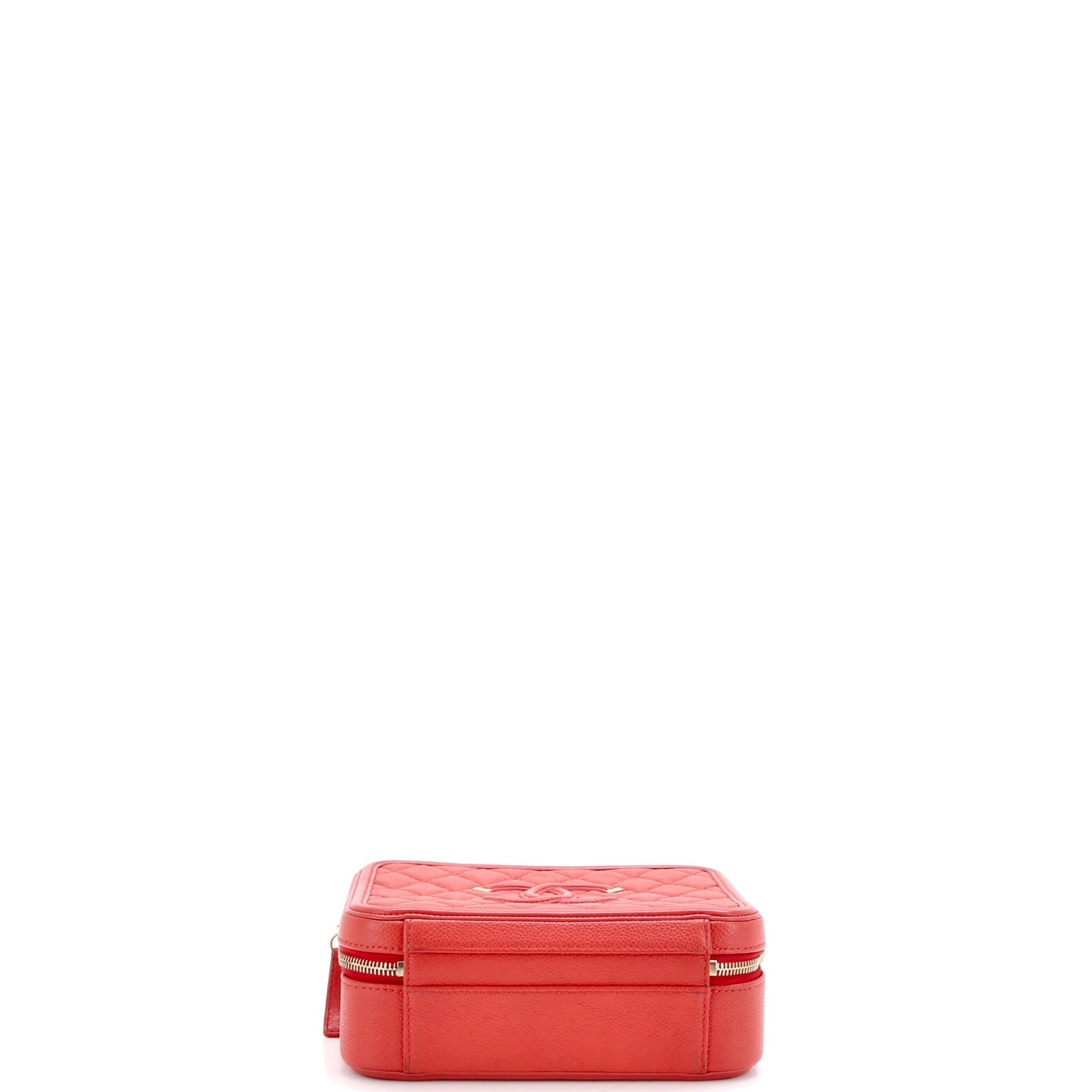 Filigree Vanity Case Quilted Caviar Medium